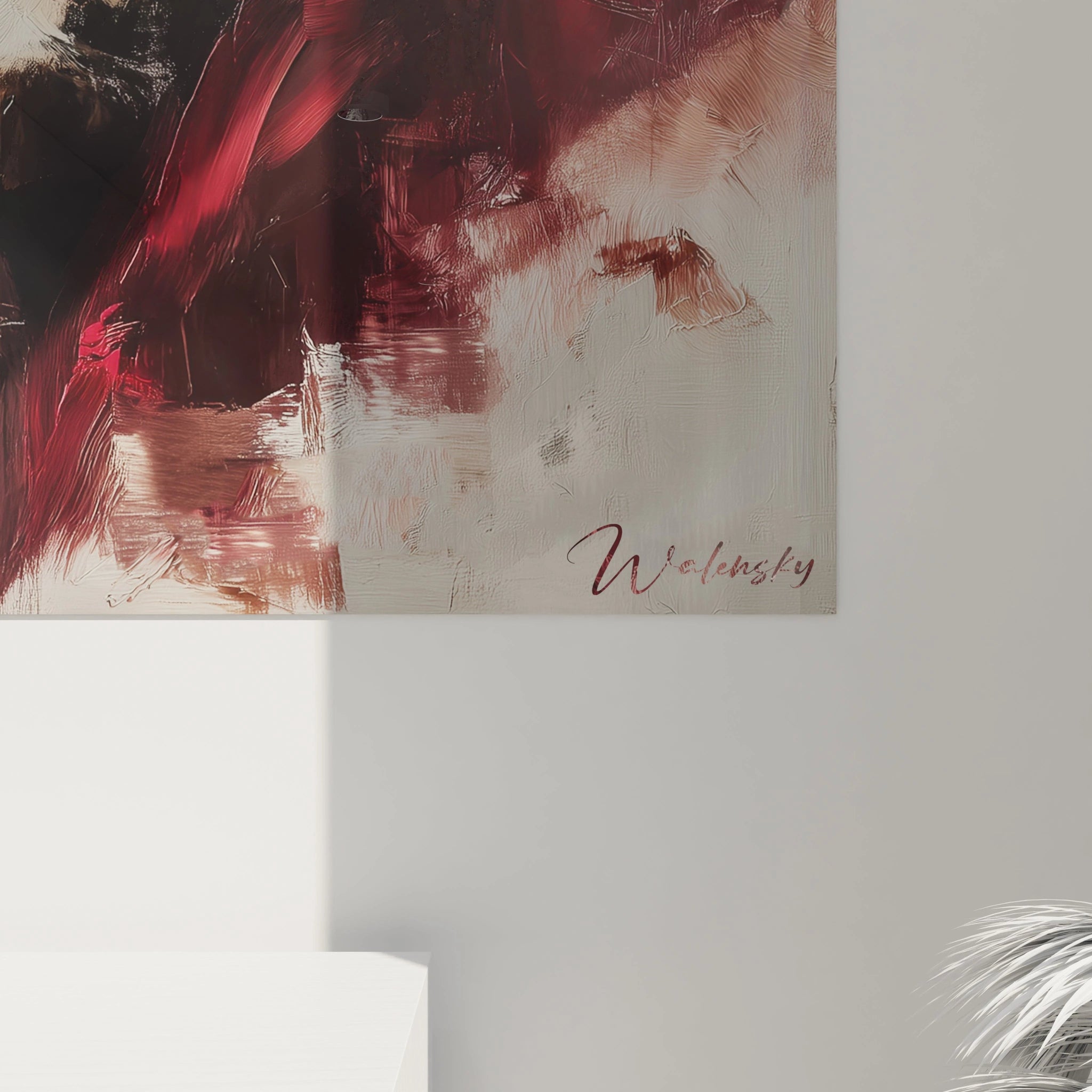 Tableau mural Père Noël décoration Noël dans des tons rouges et blancs pour une ambiance festive