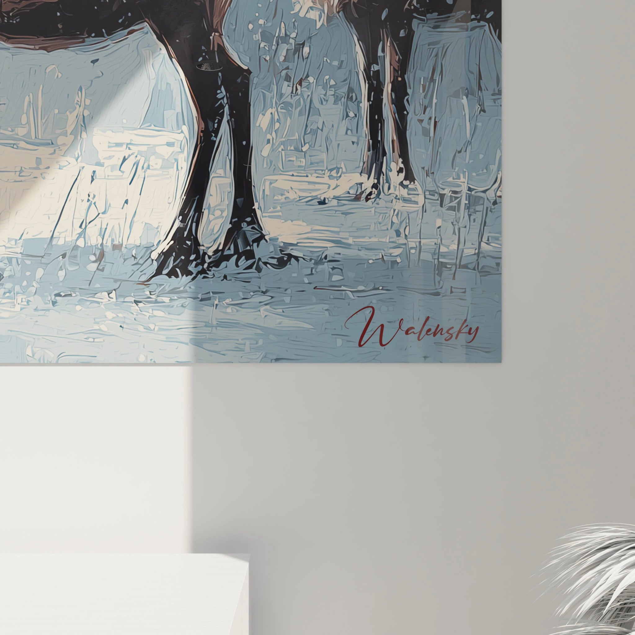 Tableau mural Noël Père Noël avec un design artistique coloré de festivités hivernales