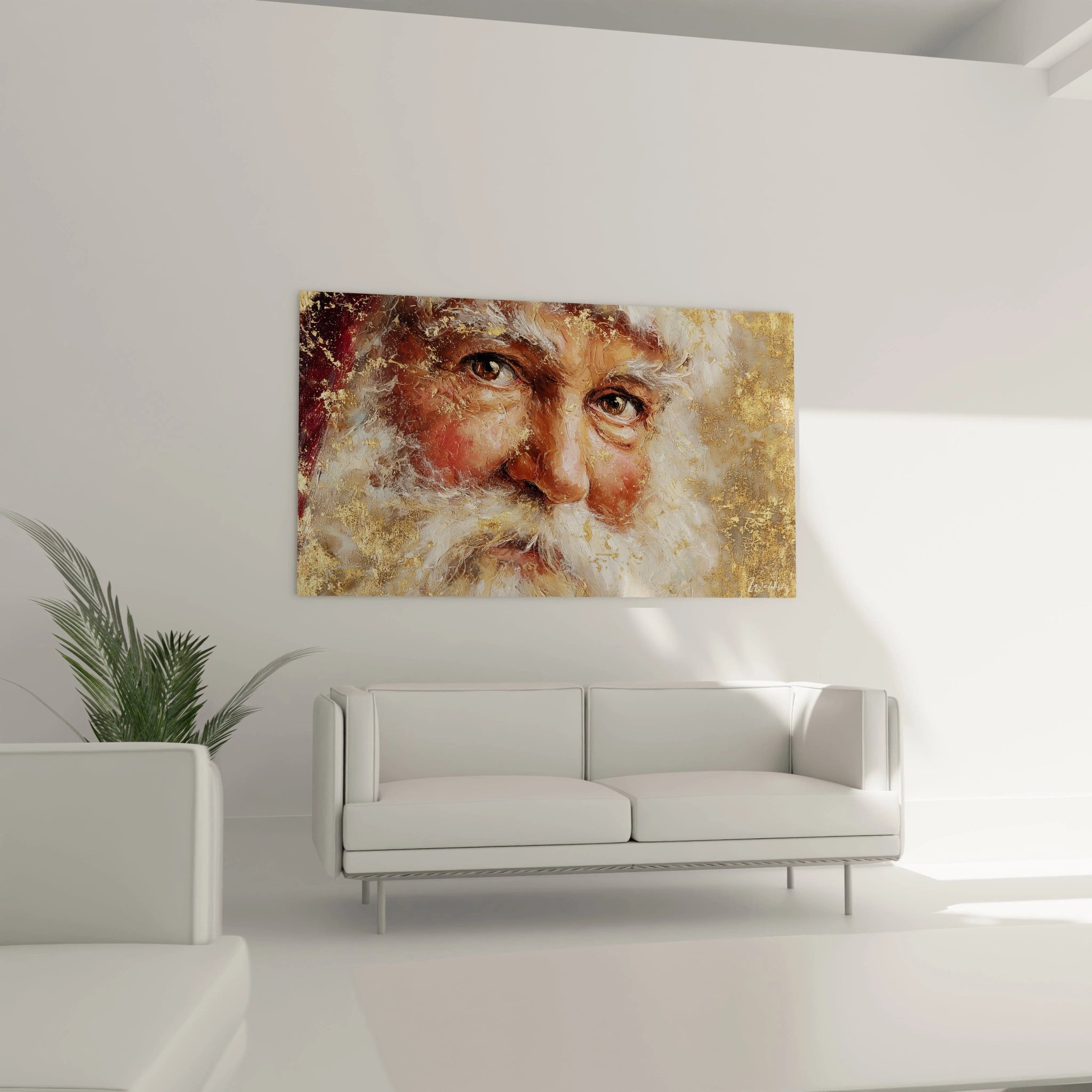 Tableau Père Noël Yeux pétillants de magie hivernale - édition Noel - Walensky