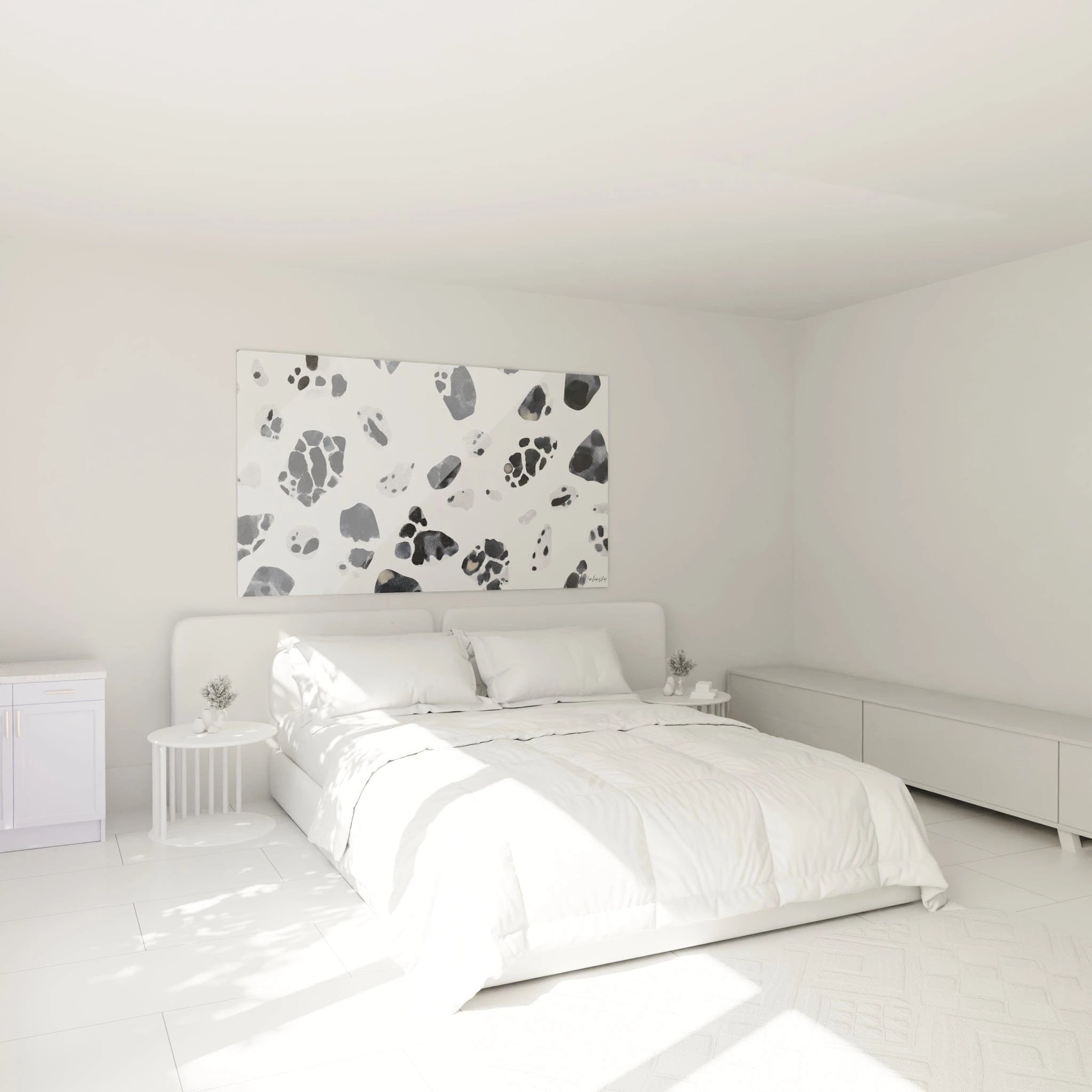 Tableau tacheté noir et blanc de Walensky pour une décoration moderne de chambre