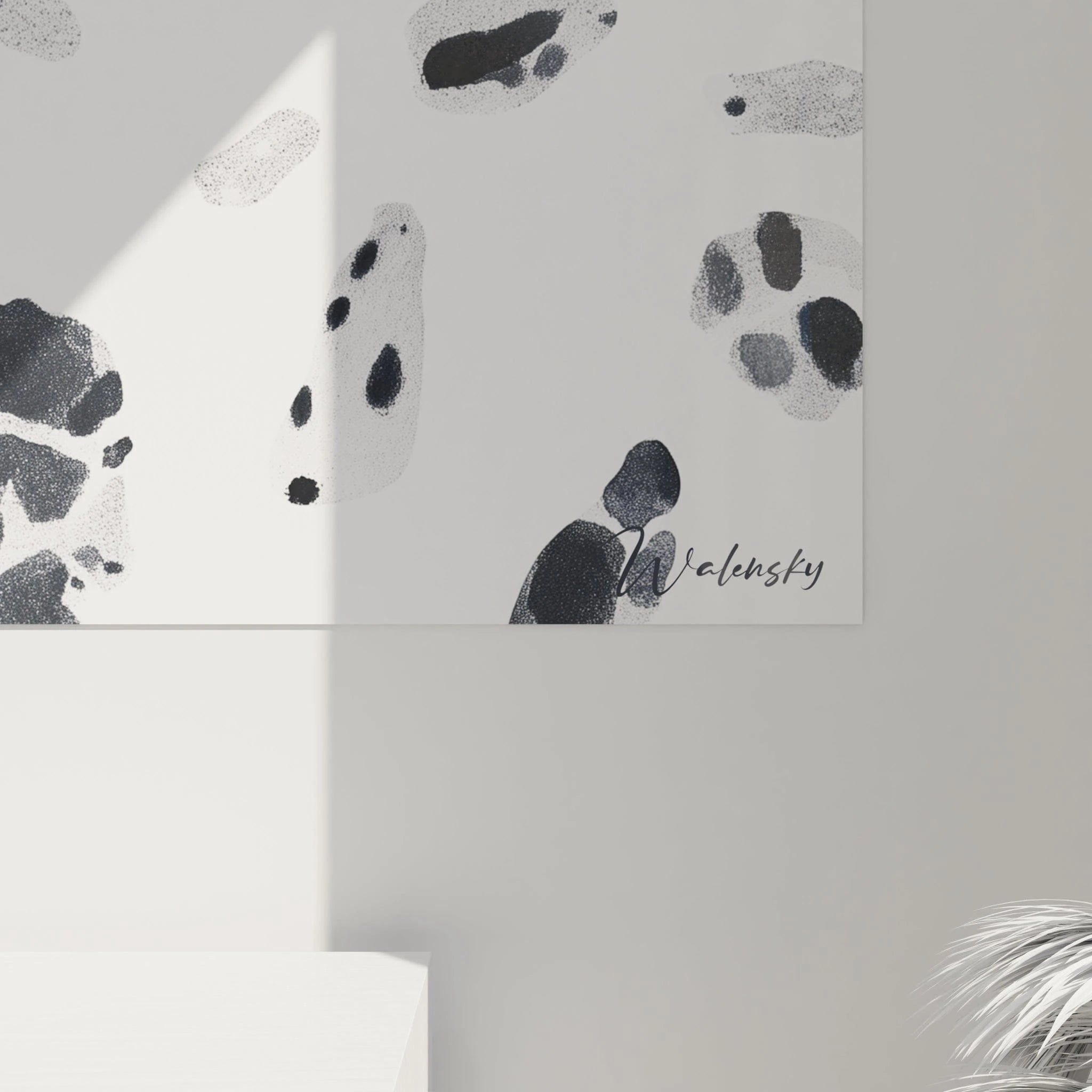 Tableau tacheté noir et blanc de Walensky, moderne et élégant pour décoration intérieure