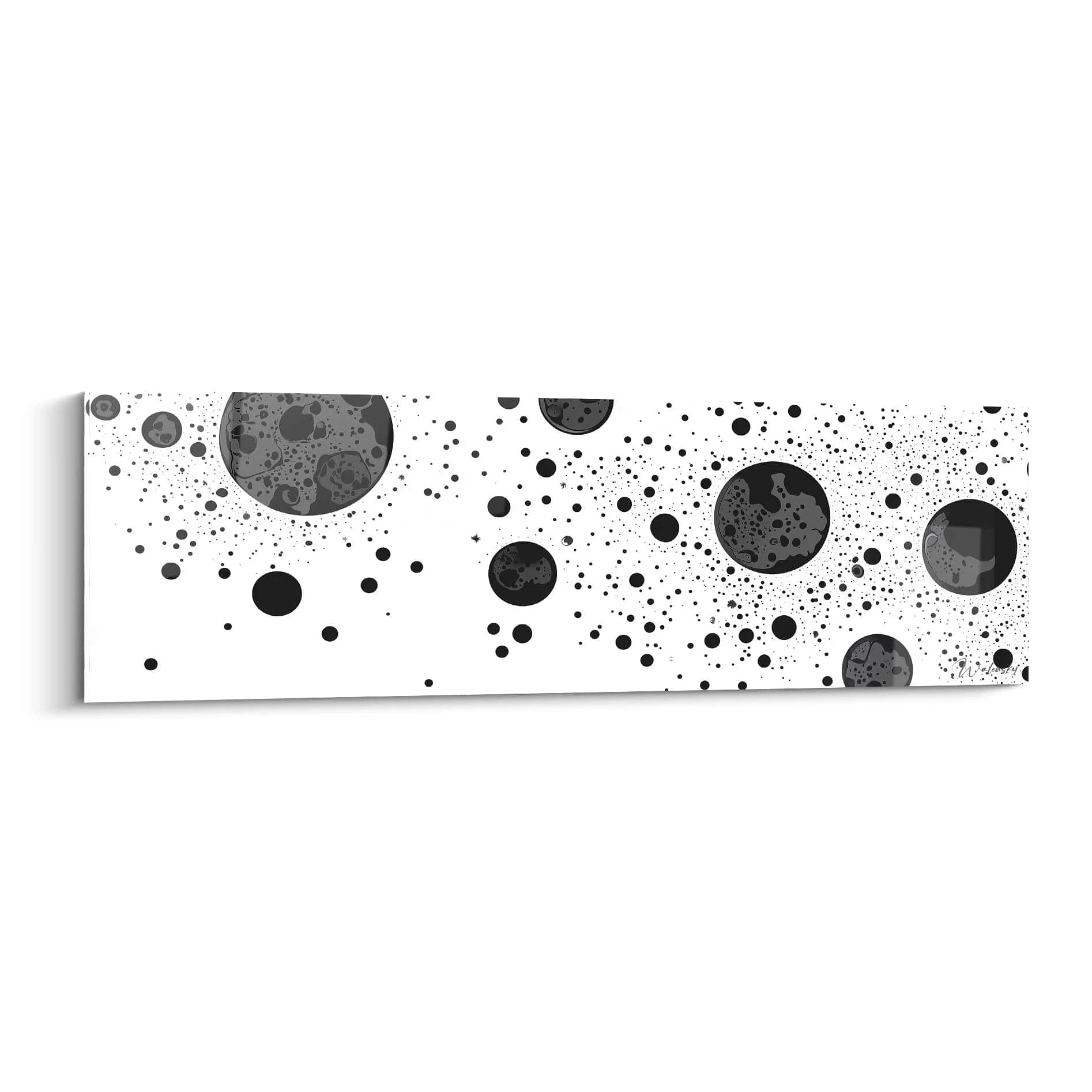 Tableau tacheté noir et blanc de Walensky avec des motifs de cercles texturés et modernes