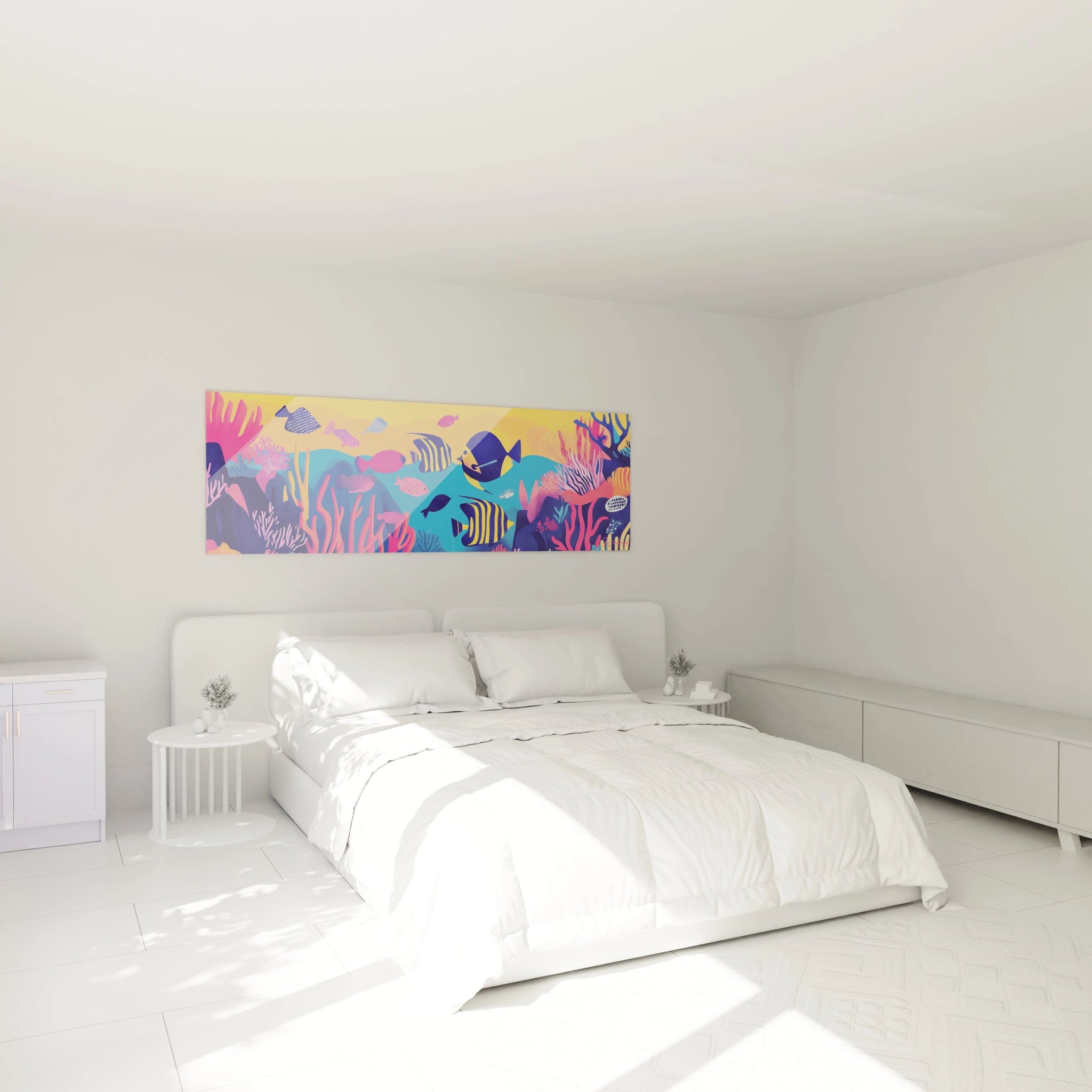 Tableau poisson ange coloré Walensky décor vibrant pour chambre moderne et lumineuse