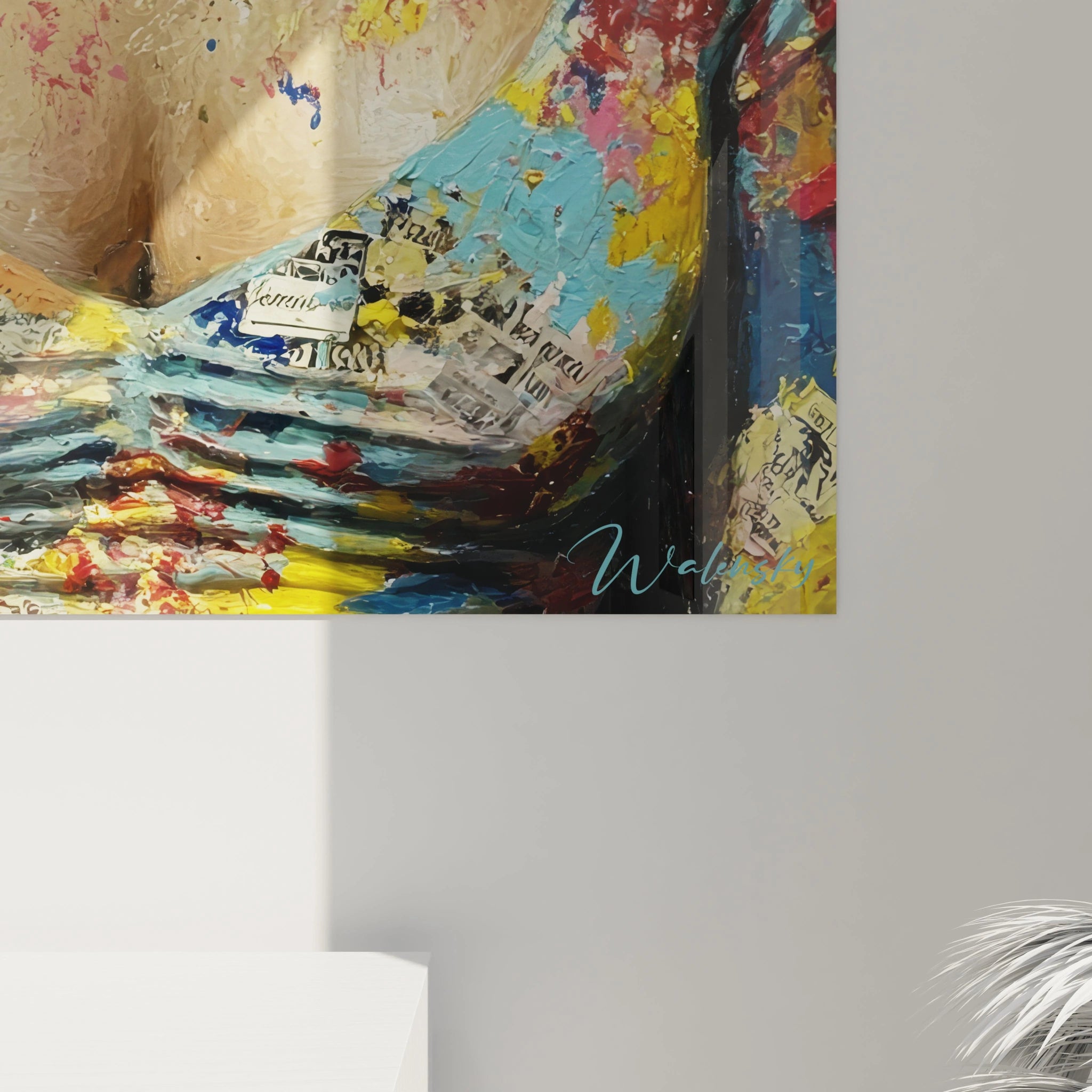 Tableau pop art portrait femme coloré de Walensky pour décoration murale moderne