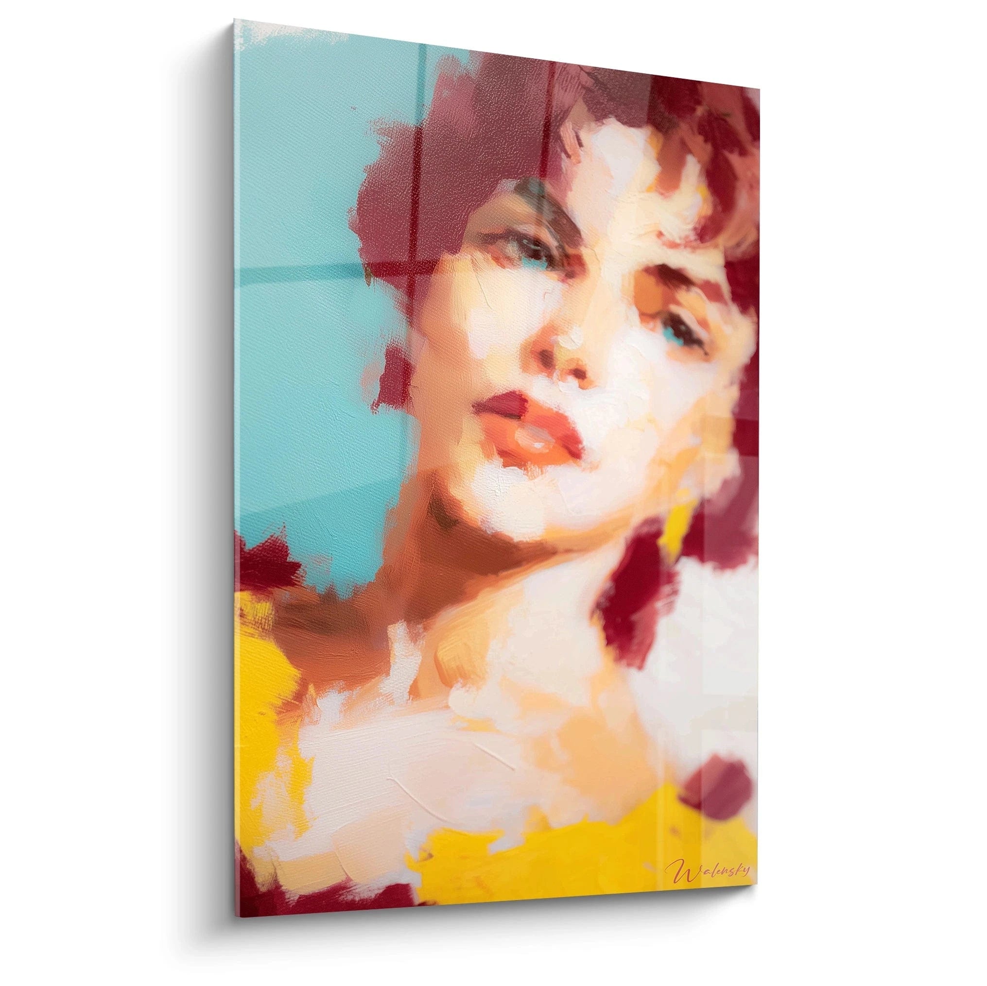 Tableau mural Walensky tableau impressionniste portrait moderne d'une femme aux couleurs vives