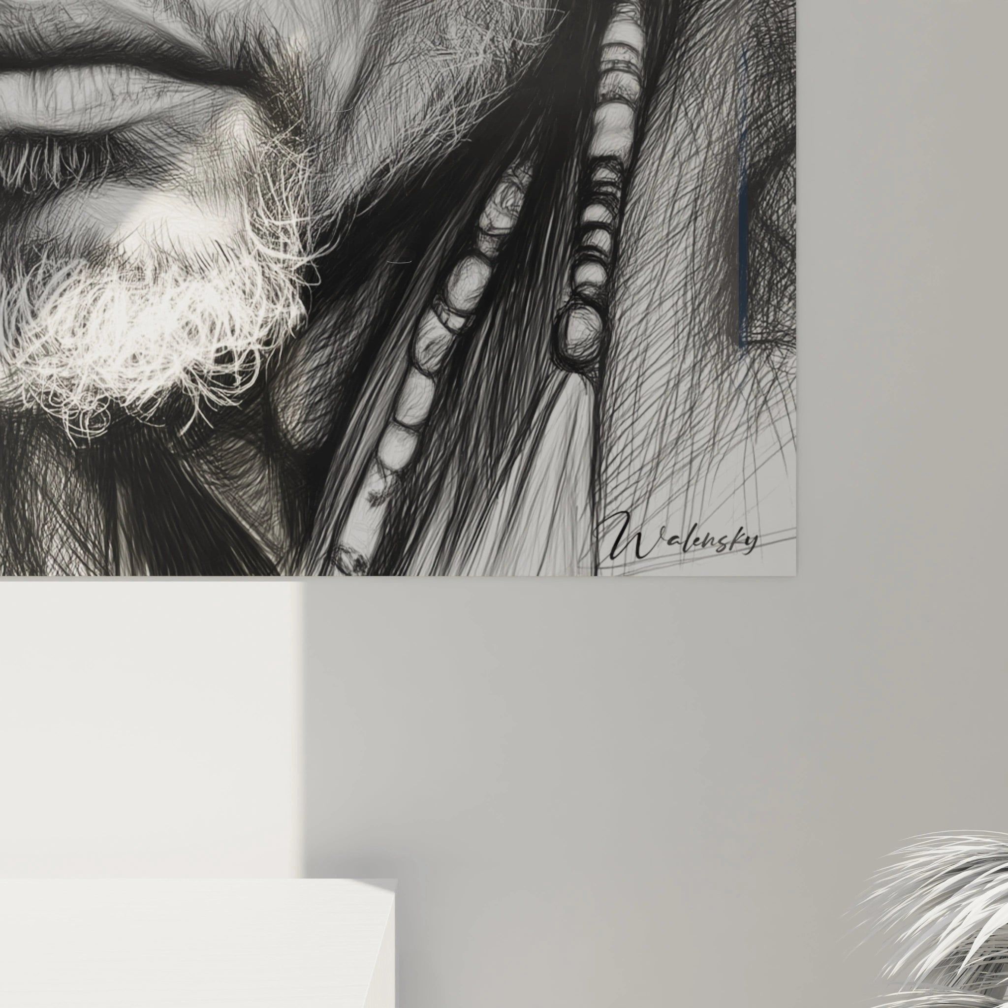 Tableau mural portrait africain contemporain de Walensky avec des détails artistiques saisissants