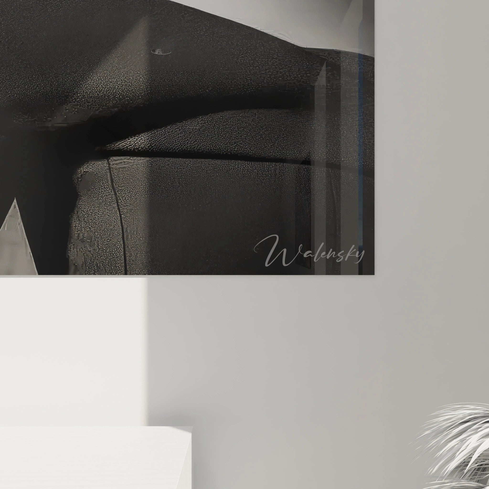 Tableau mural portrait chic noir et blanc de Walensky avec des motifs modernes et monochromes