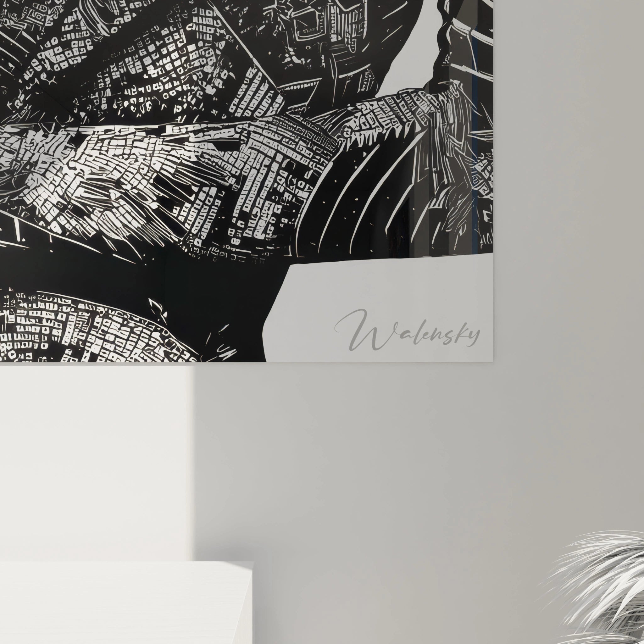 Tableau Portrait Couture - Monochrome et Glamour - édition illustration de mode - Walensky