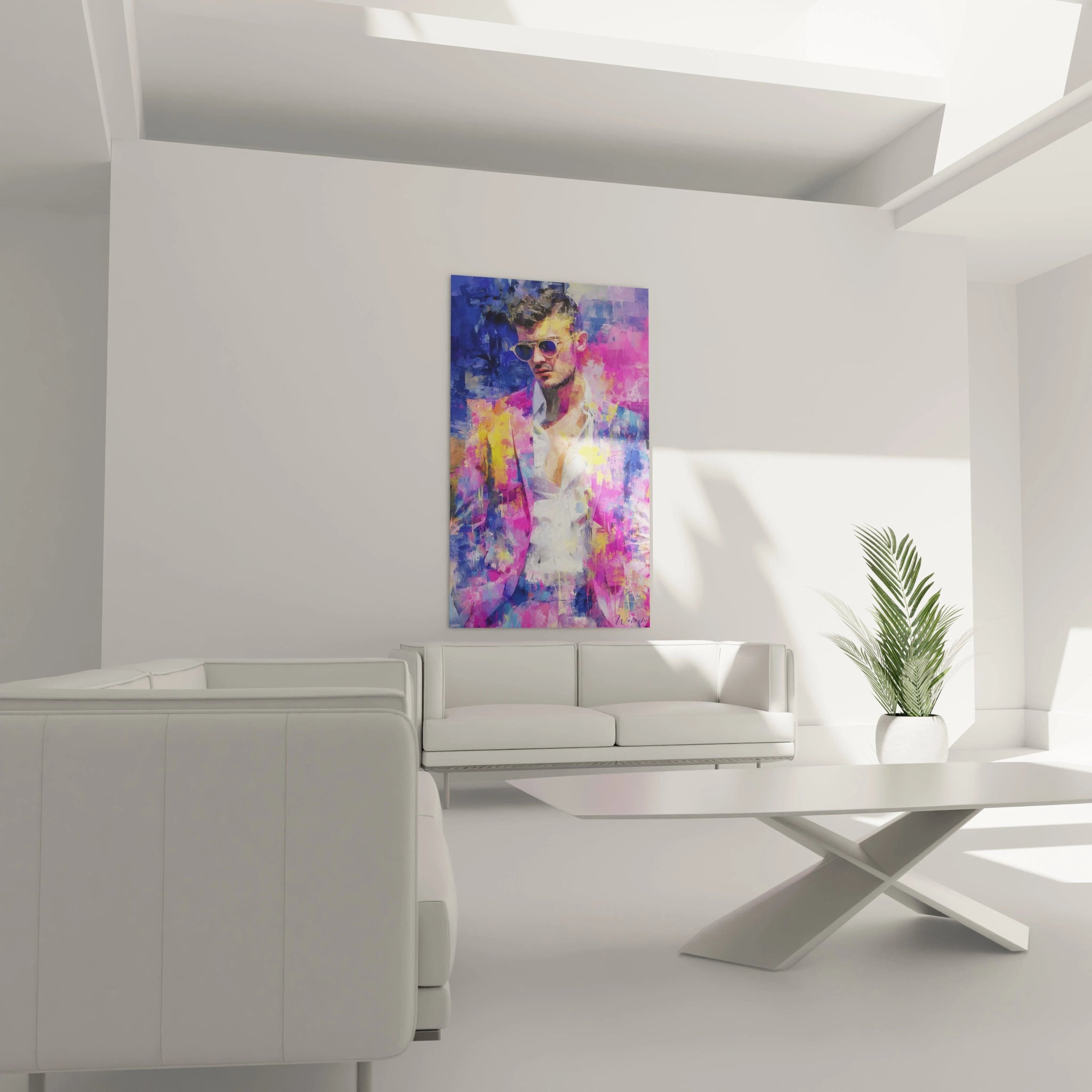 Tableau mural portrait mode vintage de Walensky avec un design artistique coloré pour la décoration intérieure