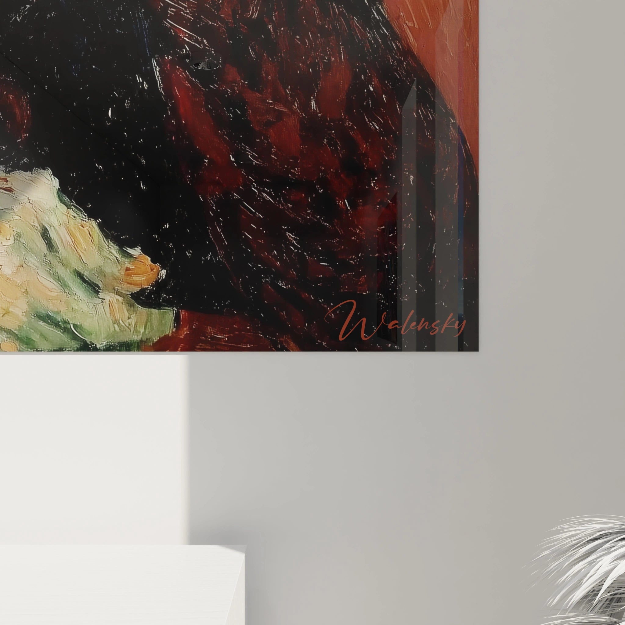 Tableau mural Walensky gros plan peinture texturée rouge et noire style tableau post impressionnisme signé