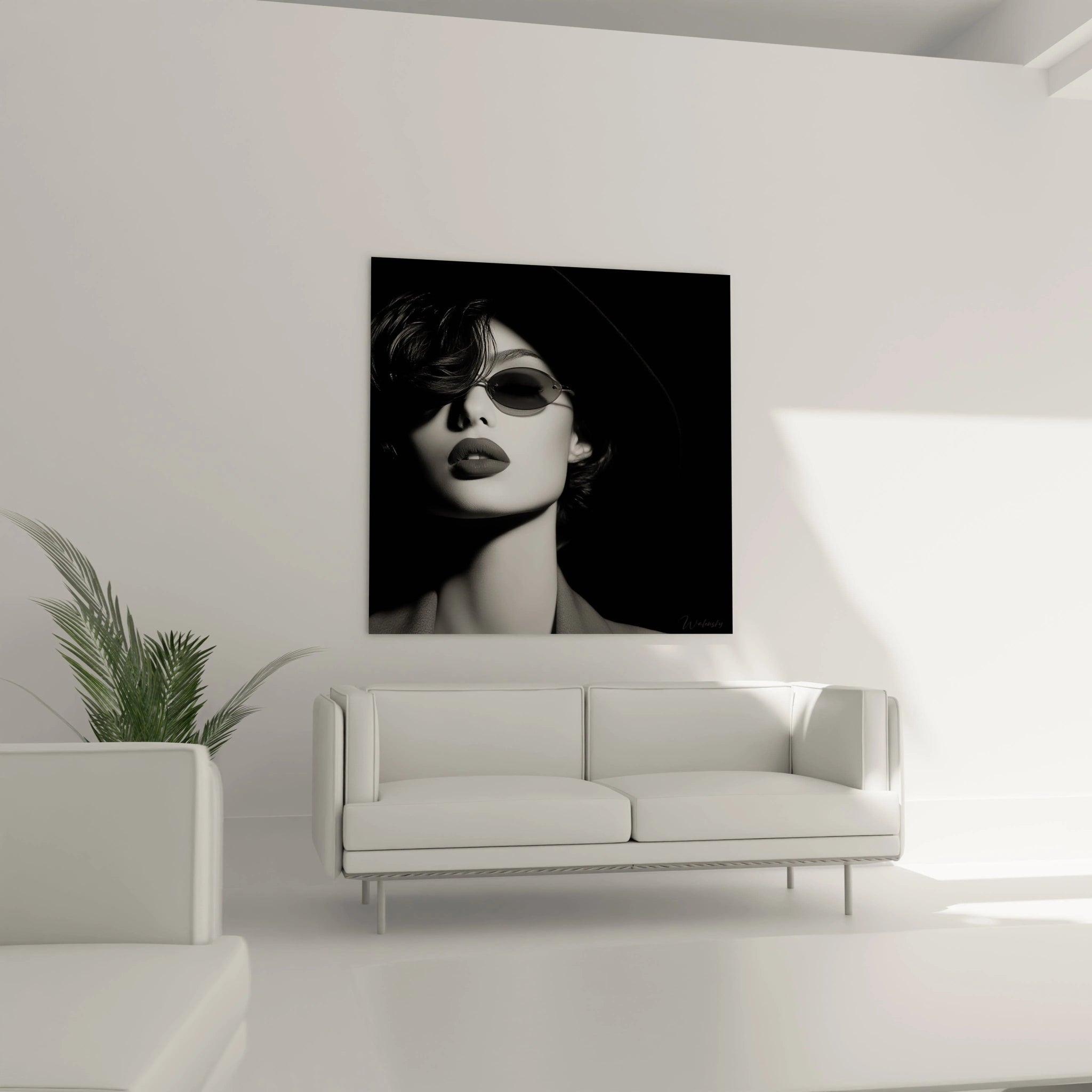 Tableau mural portrait femme noir et blanc de Walensky, élégant pour un décor moderne