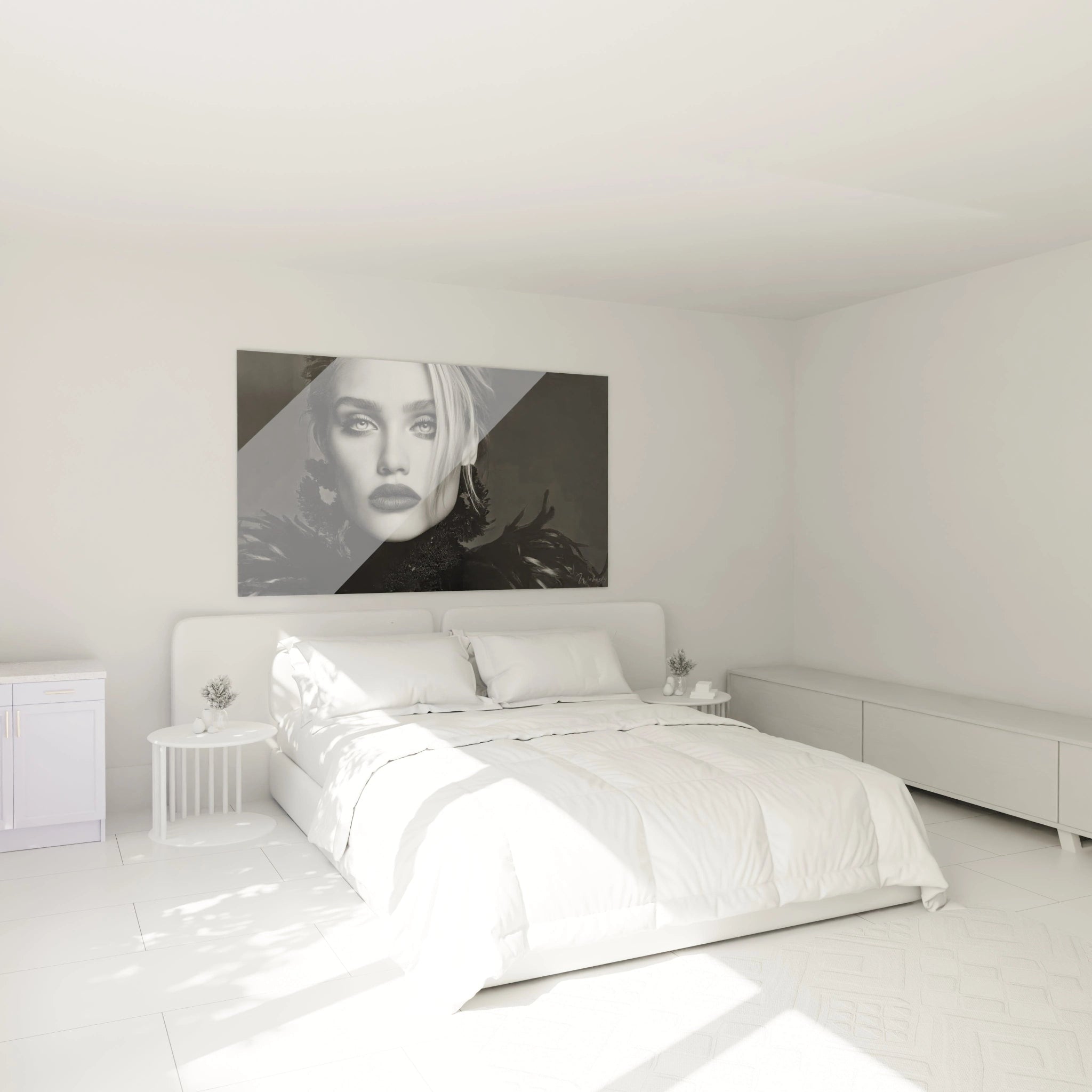 Tableau mural portrait femme noir et blanc de Walensky pour une décoration moderne de chambre