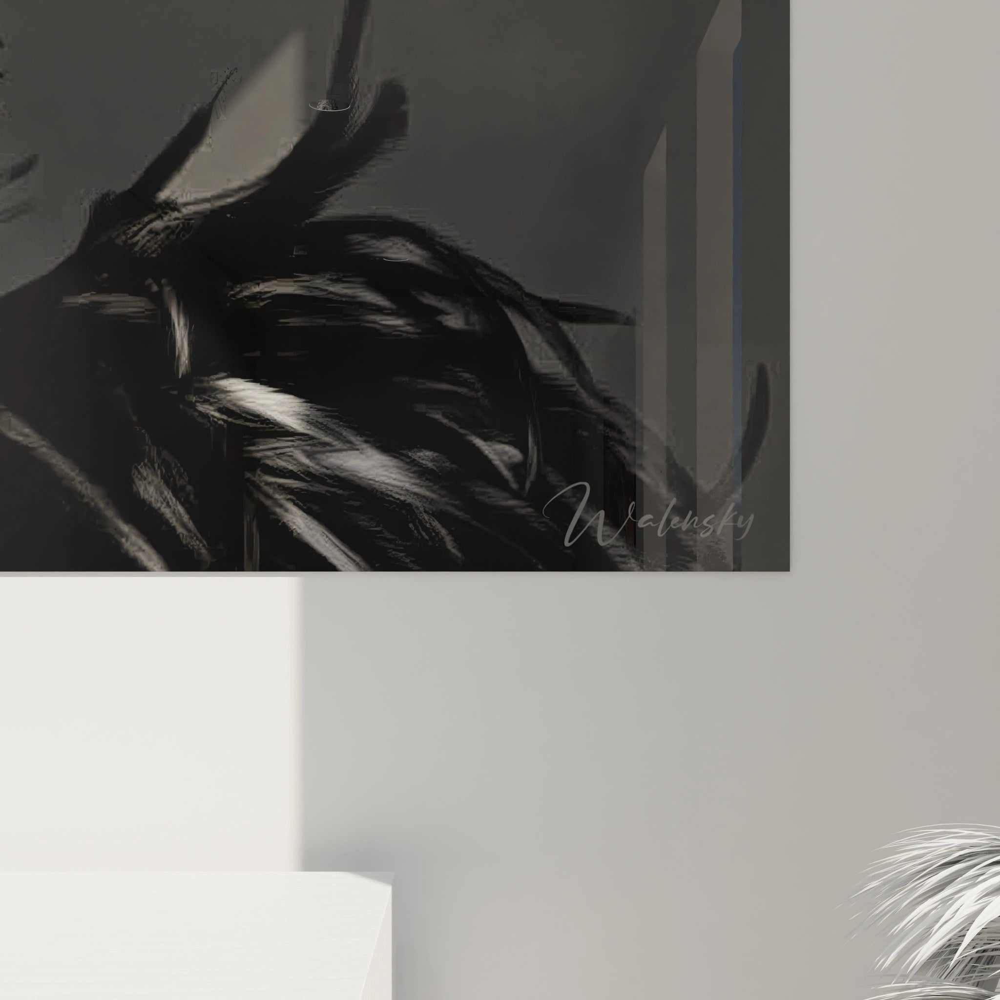 Tableau mural portrait femme noir et blanc avec des détails artistiques de haute qualité