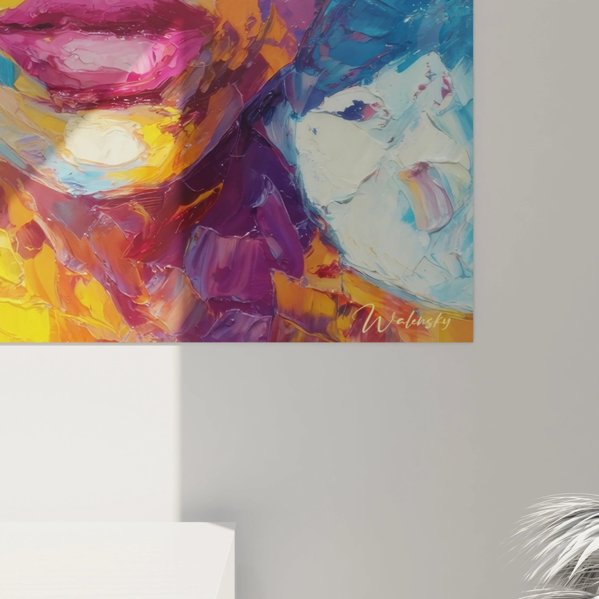 Tableau portrait femme moderne en couleur vive de Walensky pour décoration murale élégante