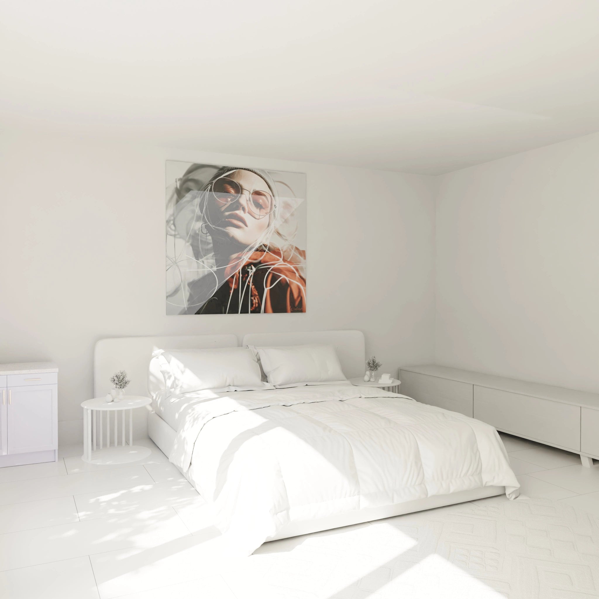 Tableau portrait femme abstrait de Walensky, décor élégant pour chambre moderne