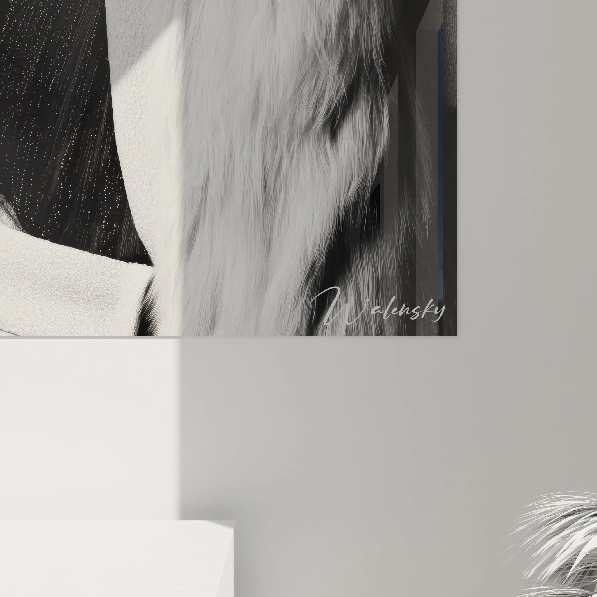 Tableau mural portrait femme noir et blanc de Walensky, idéal pour la décoration moderne