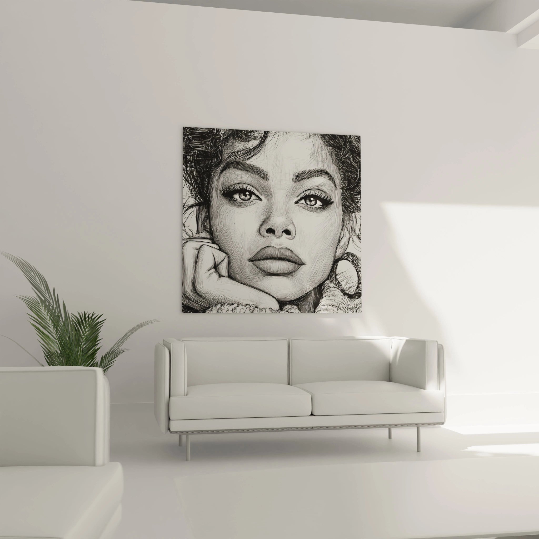 Tableau portrait femme de Walensky, art mural moderne pour décoration intérieure élégante