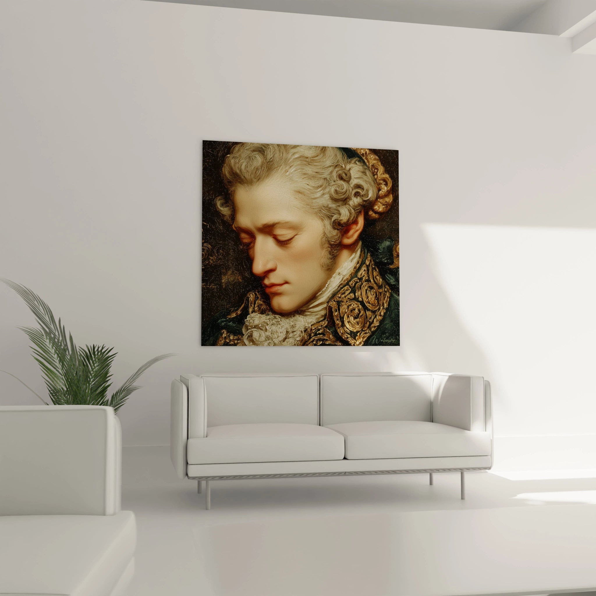 tableau portrait Louis XVI de Walensky peinture murale classique gros plan visage et broderies dorées