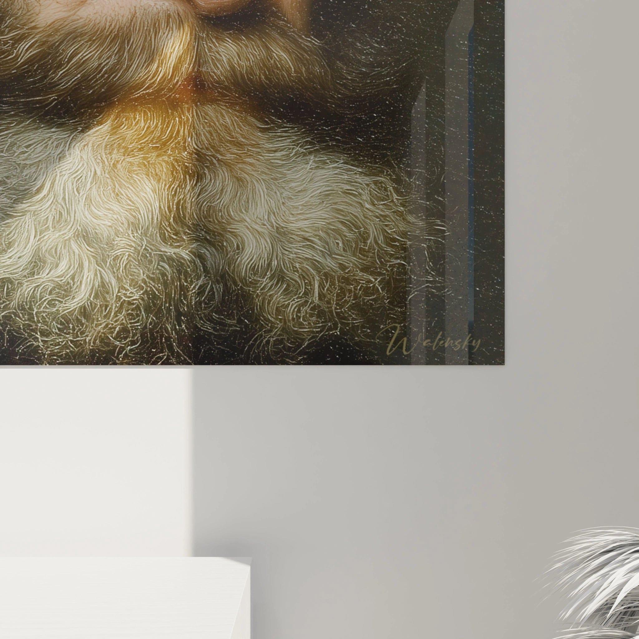 tableau portrait maître intemporel Walensky gros plan de la barbe blanche texturée sur toile murale décorative