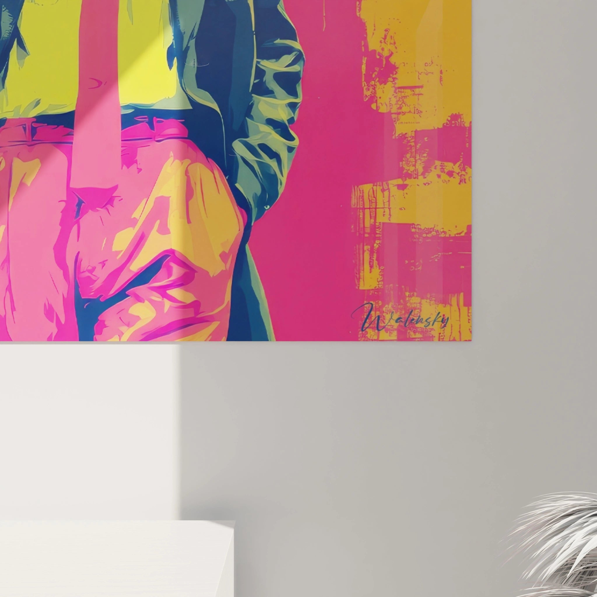 Tableau mural portrait mode afro-américain de Walensky avec des couleurs vives et un style artistique moderne