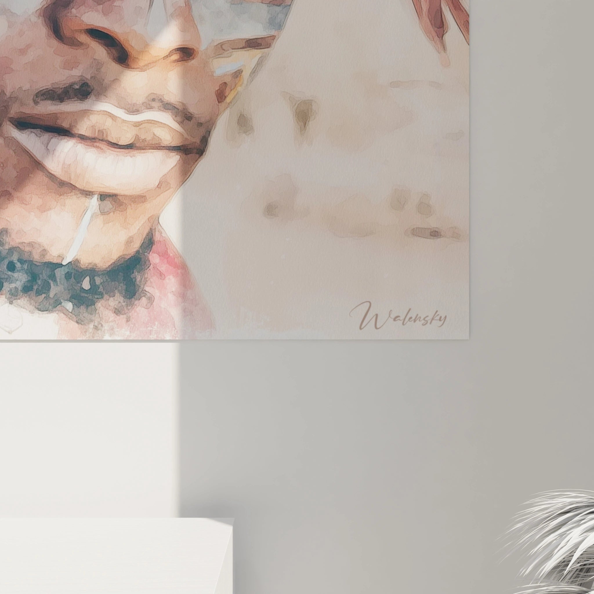 Tableau mural portrait africain de Walensky représentant un visage avec des détails artistiques