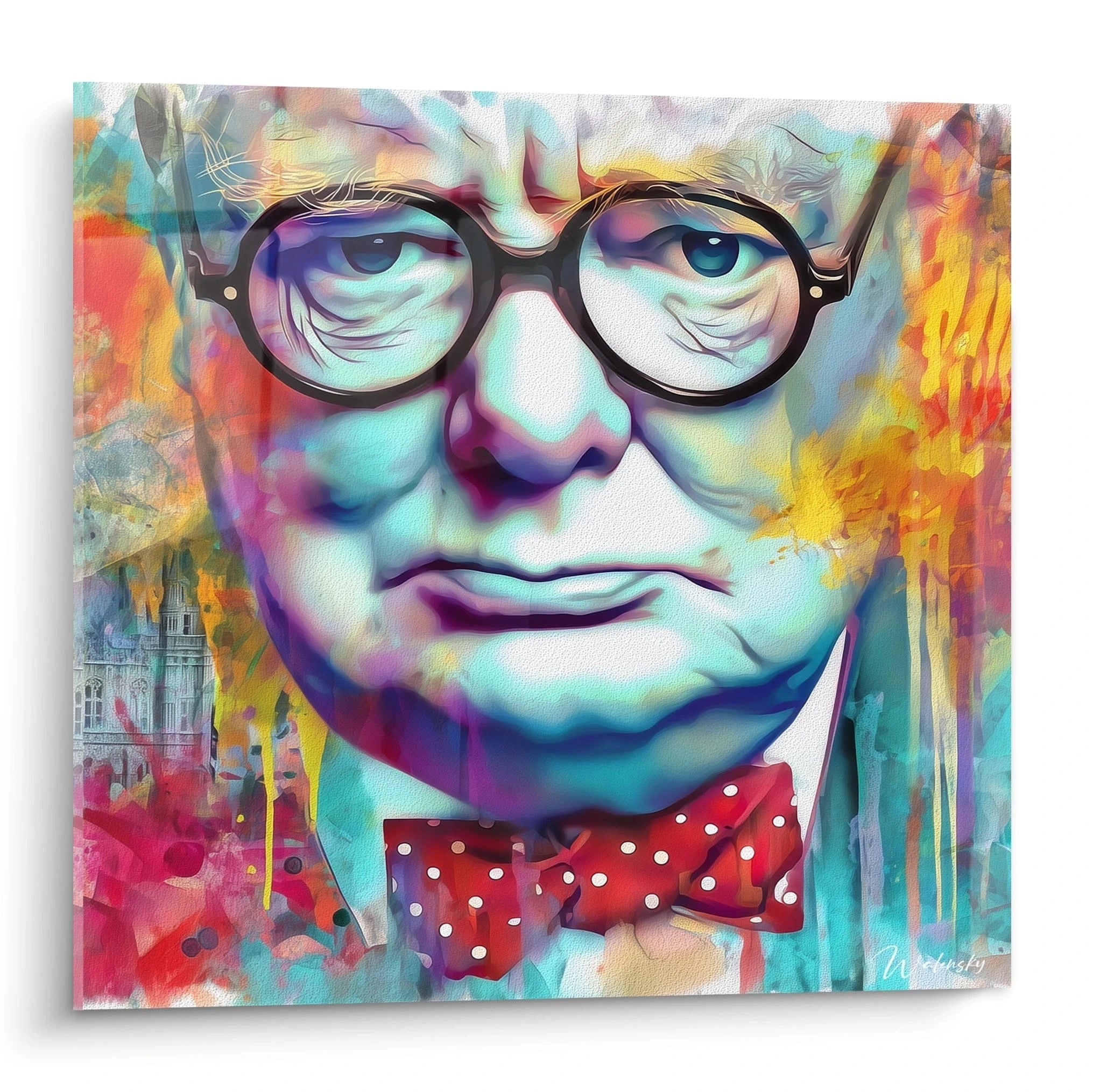 Tableau Portrait Regard Multicolore - édition Winston Churchill - Walensky
