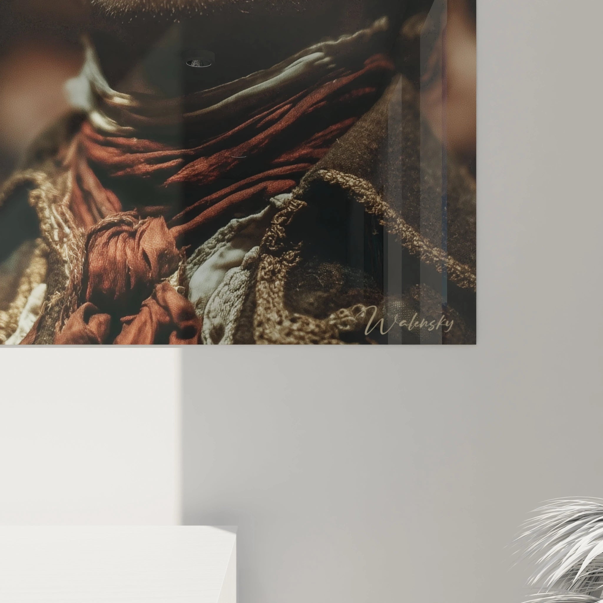 Tableau mural Walensky montrant un tableau portrait renaissance française en gros plan avec détails de tissus et dorures