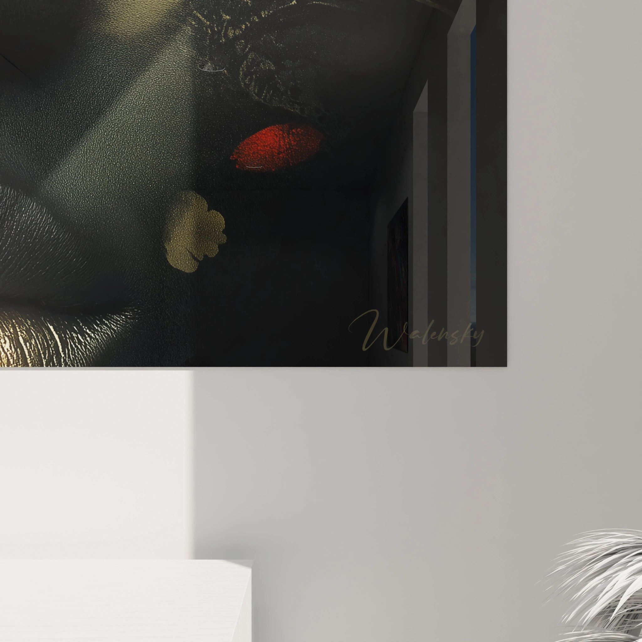 Tableau mural portrait africain doré de Walensky, décor élégant pour un intérieur moderne