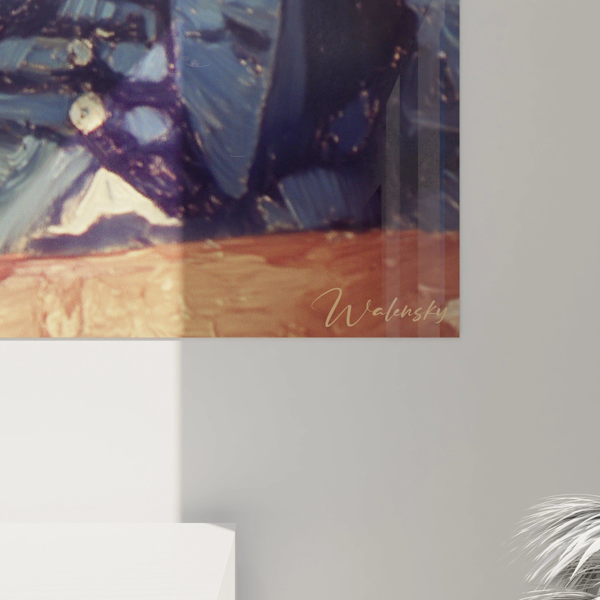 Tableau mural Walensky vue de coin avec signature couleurs bleu violet et touche texturée tableau portrait post impressionnisme