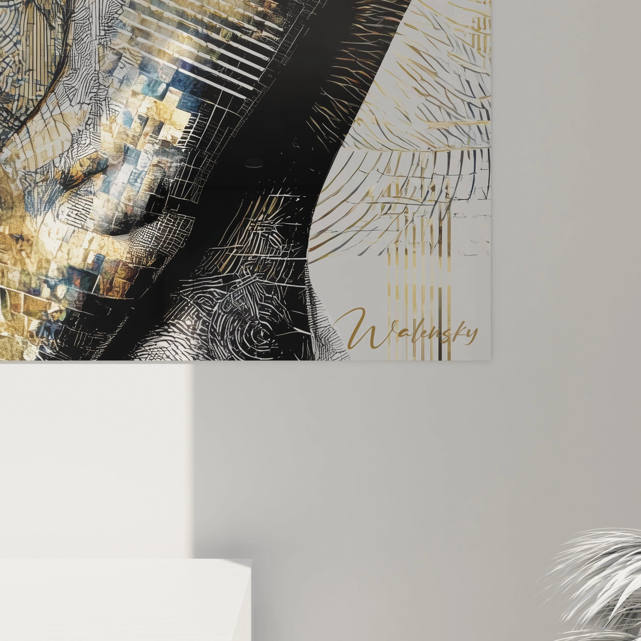 Tableau portrait urbain homme de Walensky avec des motifs artistiques modernes et des couleurs vibrantes