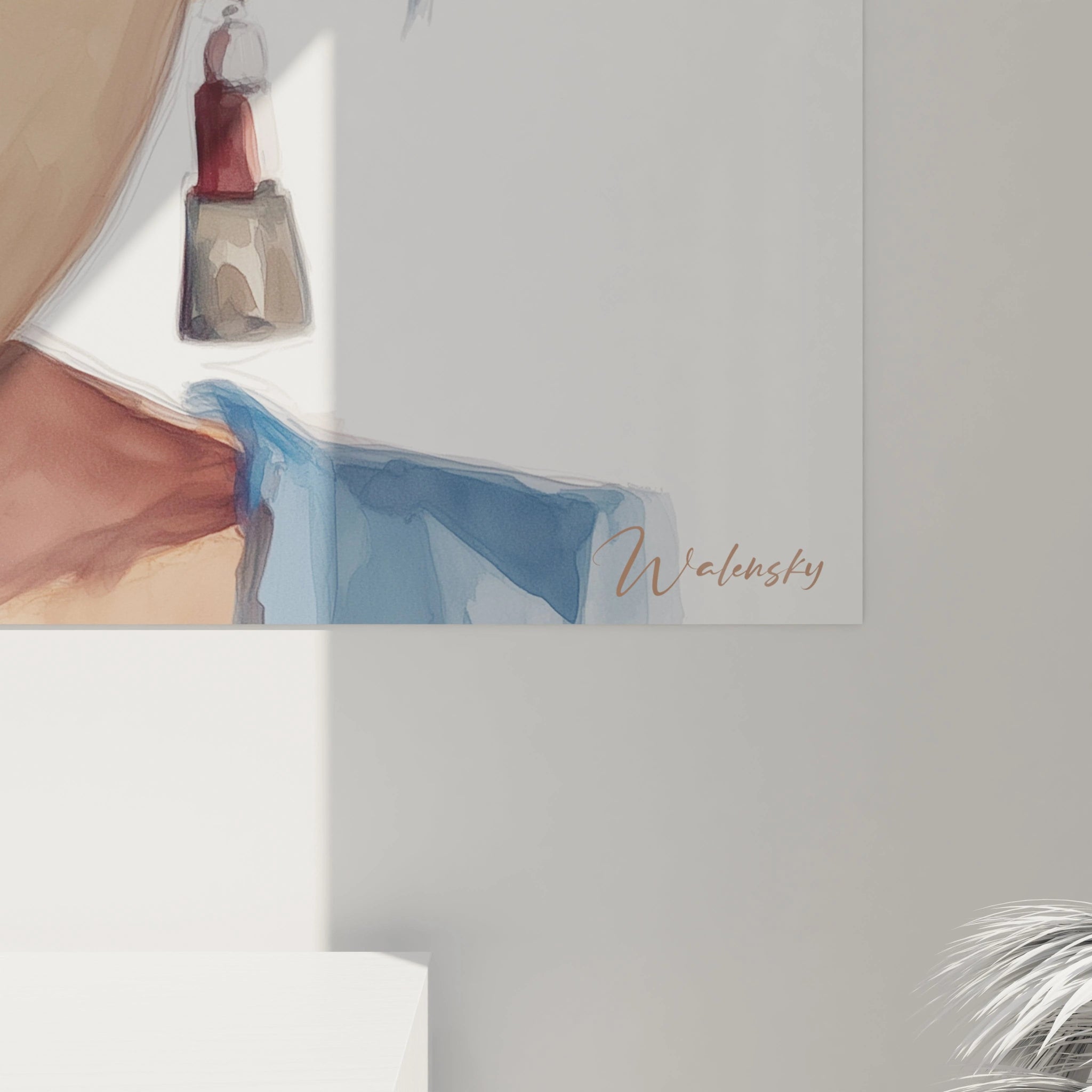 Tableau mural portrait africain moderne de Walensky avec des couleurs douces et un design contemporain