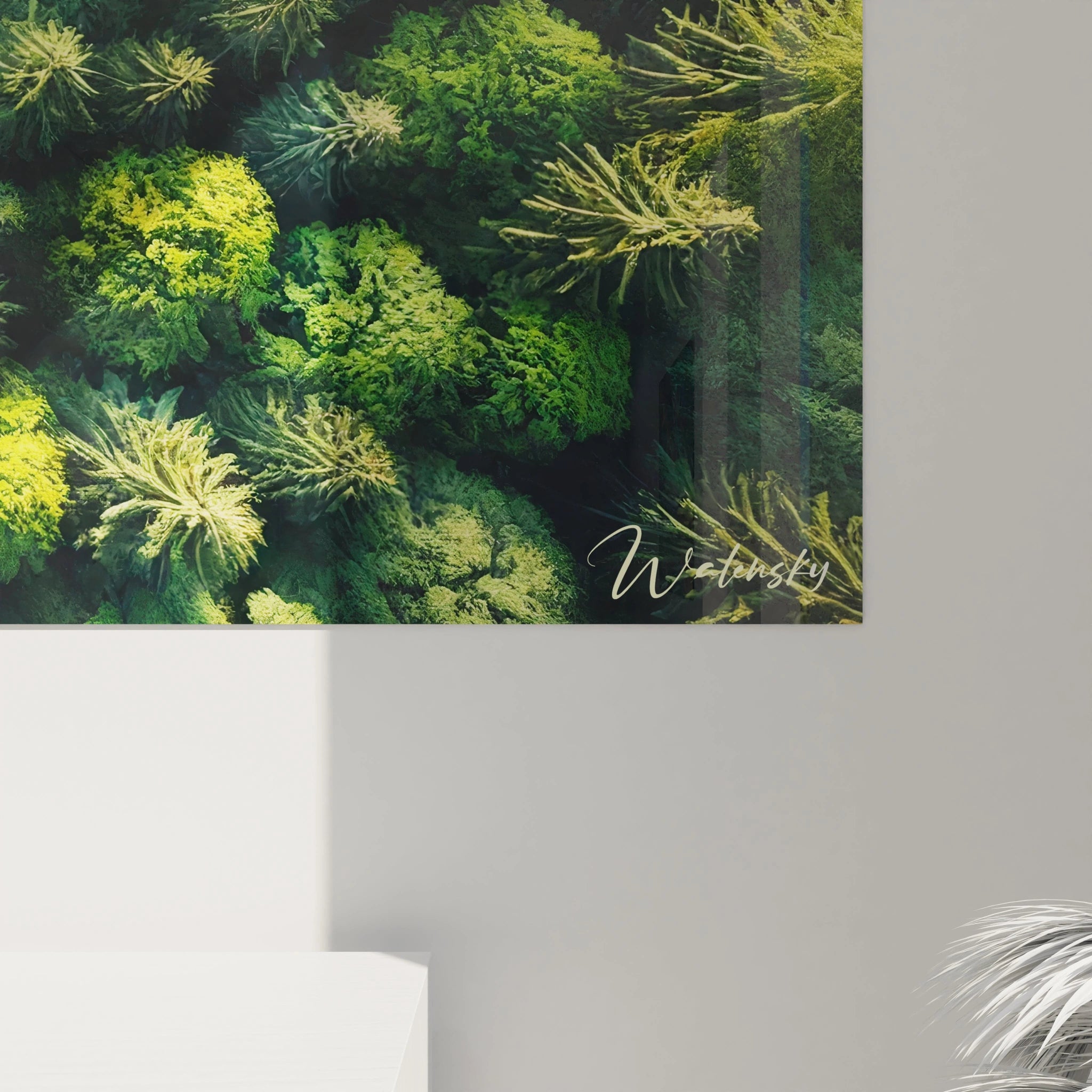 Vue rapprochée du tableau Arbre révèle la finesse des couleurs et la profondeur de chaque cime capturée avec un réalisme vibrant qui évoque la tranquillité et la force de la nature