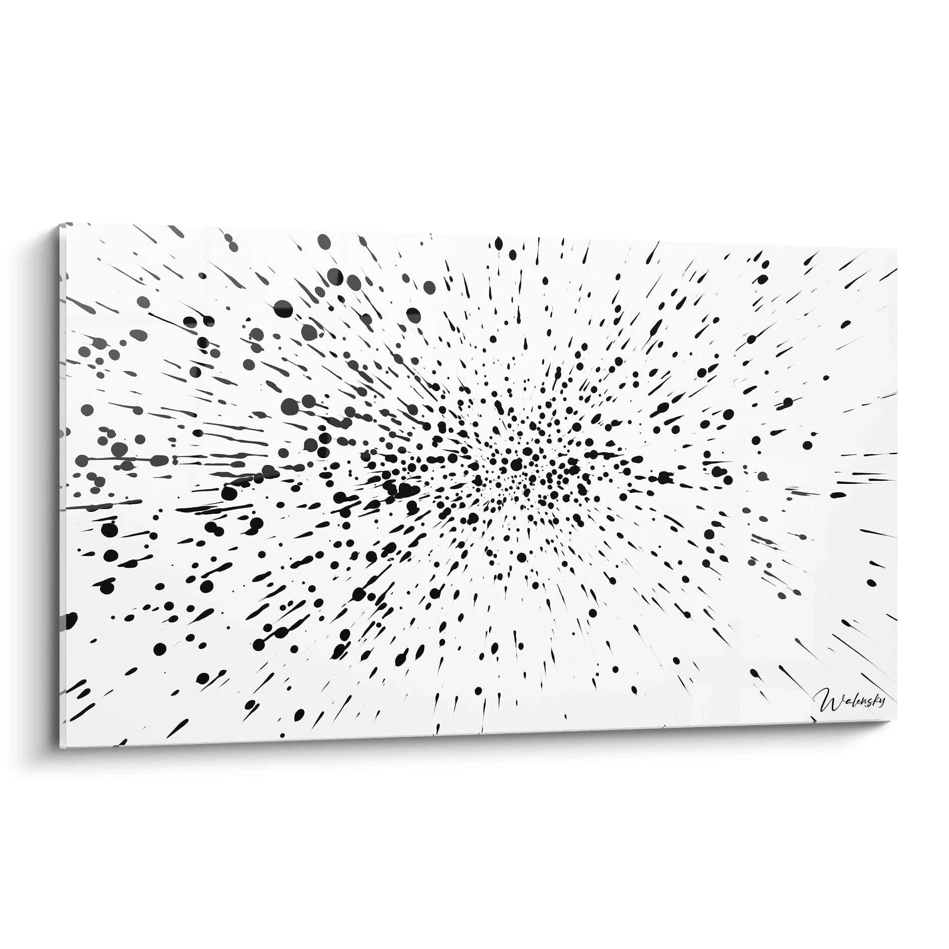 Tableau tacheté noir et blanc de Walensky avec un design dynamique et moderne