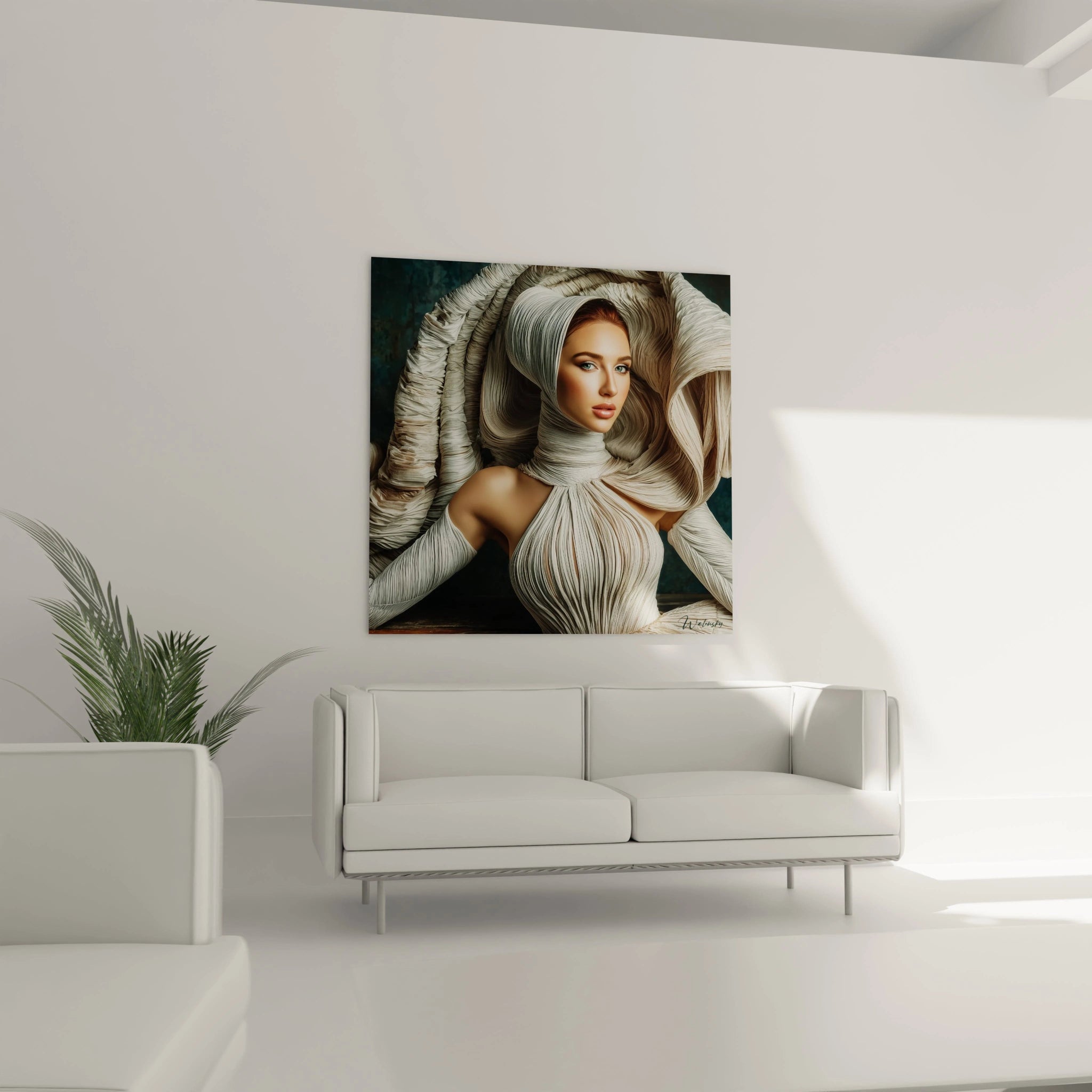 Tableau moderne femme élégante de Walensky, parfait pour décorer un intérieur contemporain