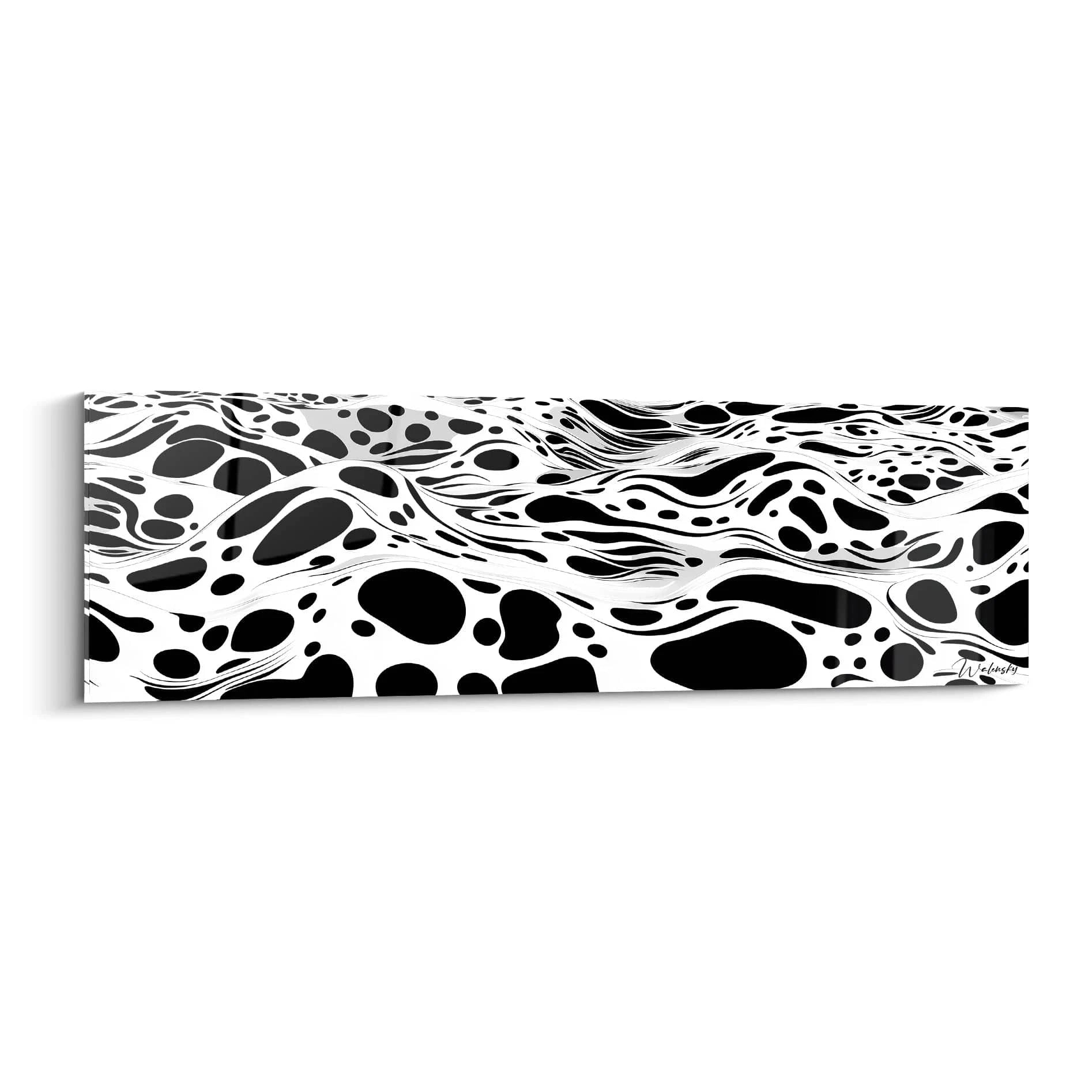 Tableau tacheté noir et blanc de Walensky avec motifs abstraits modernes pour décoration intérieure