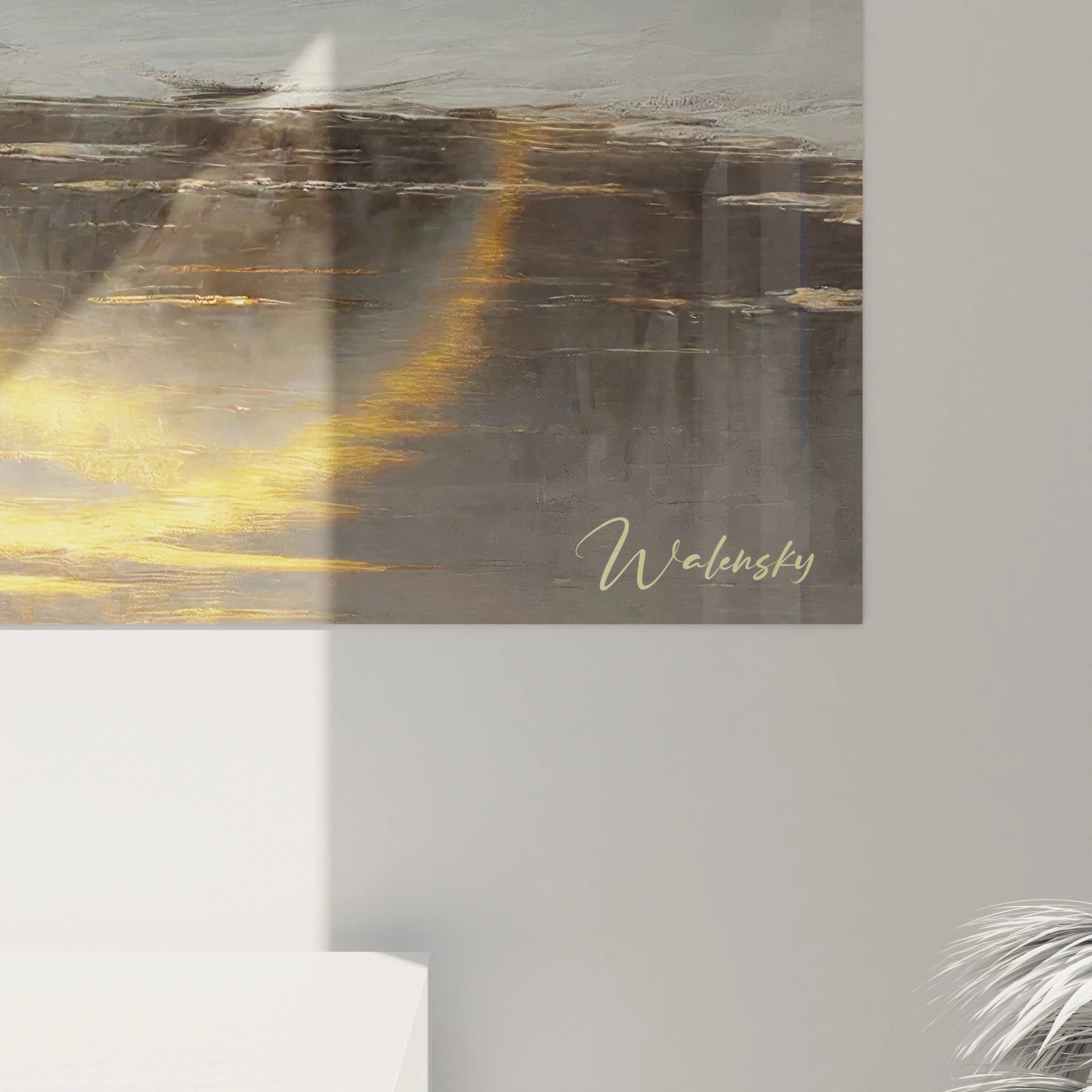 "Découvrez les détails subtils de ce tableau ours polaire. Le contraste entre la lumière dorée et la glace glacée crée une harmonie parfaite, idéale pour une décoration raffinée et naturelle."