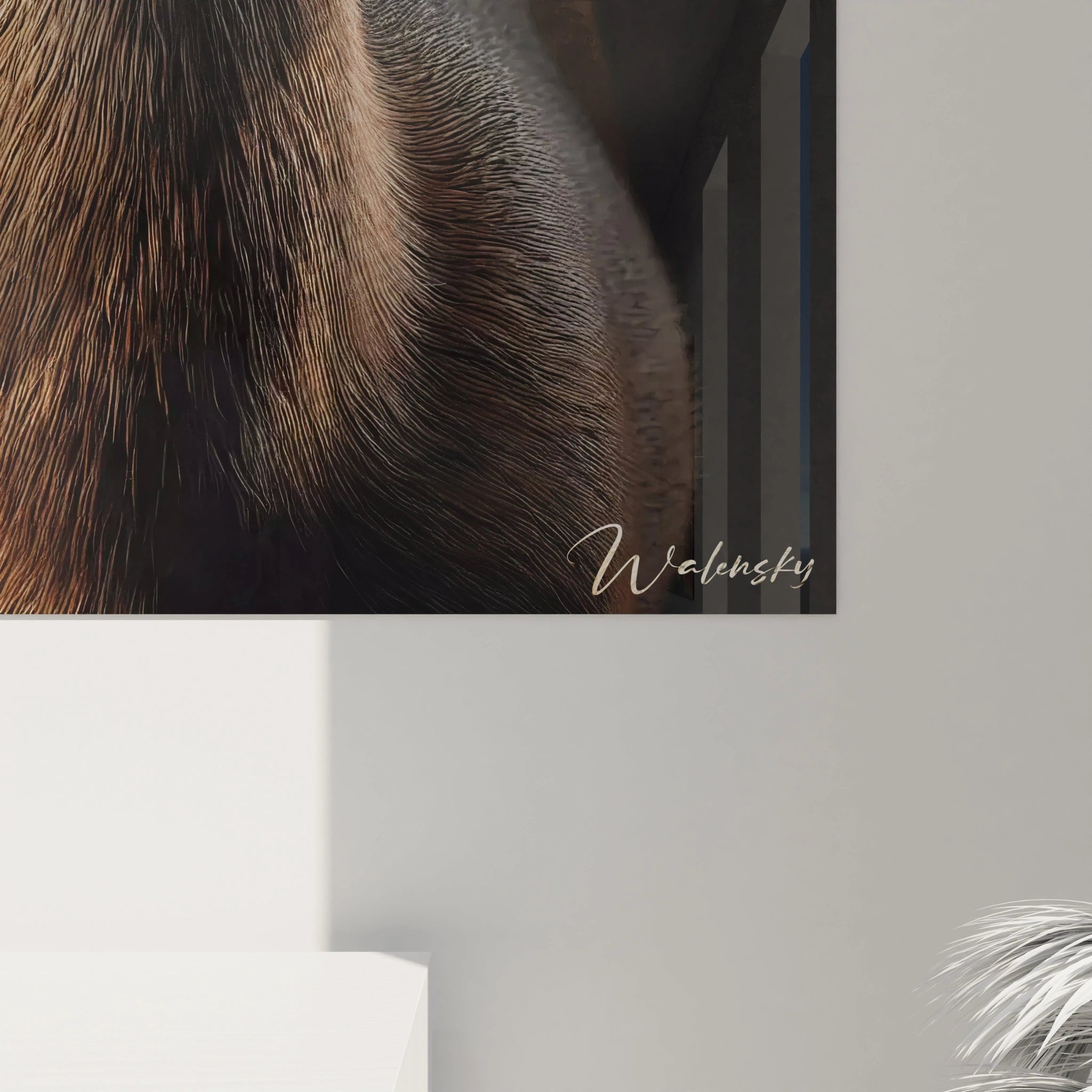 Une vue de près du tableau biche révèle des textures délicates et des nuances de pelage. Ce chef-d'œuvre invite à découvrir la douceur et la beauté de la nature.