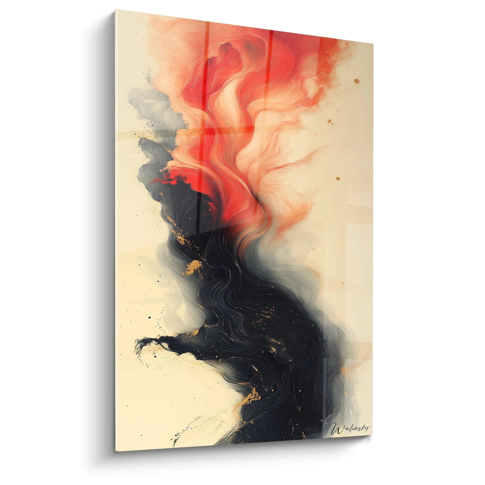 Tableau expressionniste abstrait de Walensky avec des couleurs vives et des formes fluides