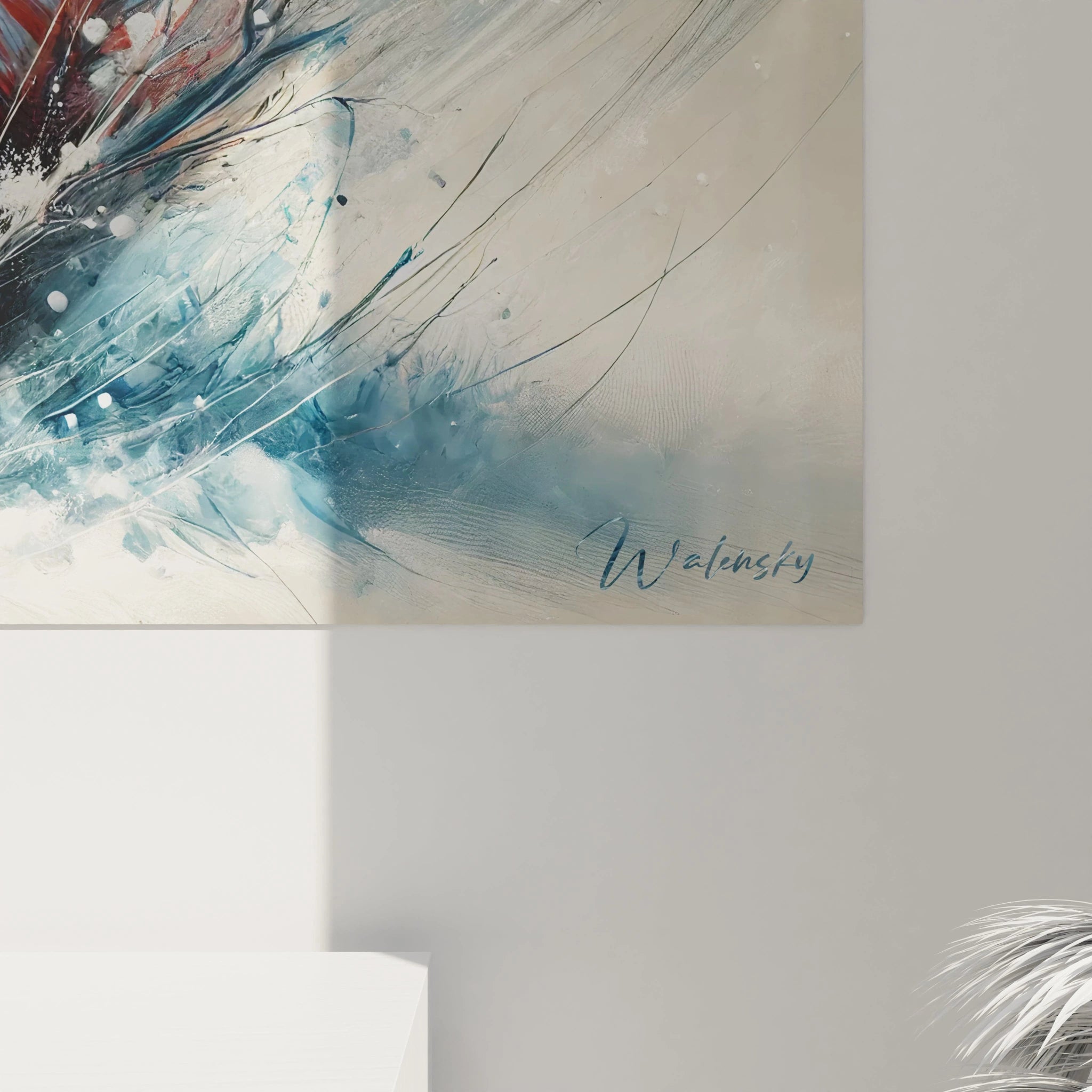 Une vue de près du tableau renard révèle des détails fascinants. Les coups de pinceau fluides et les éclats de couleur illustrent la puissance de cet animal, ajoutant du dynamisme à votre décor.