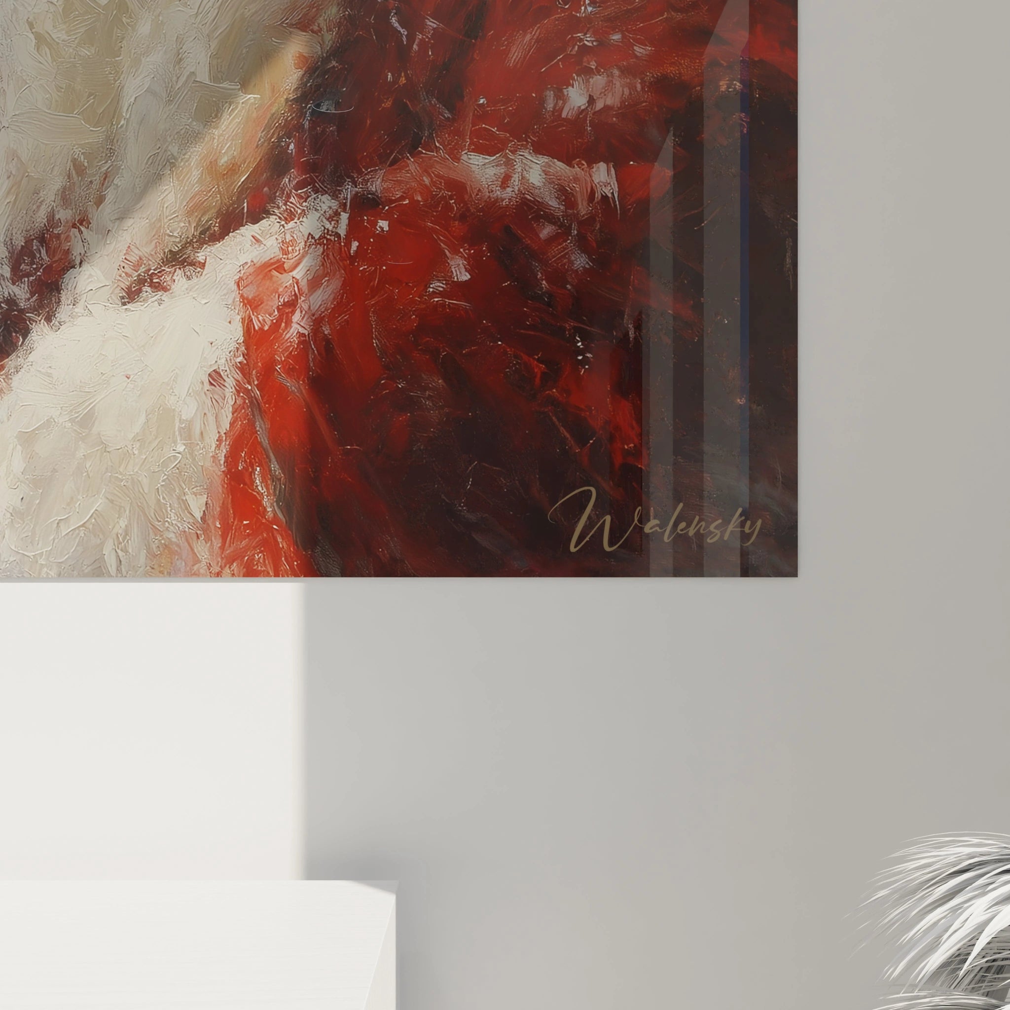 Tableau mural Walensky représentant un renne Noël dans une scène festive colorée