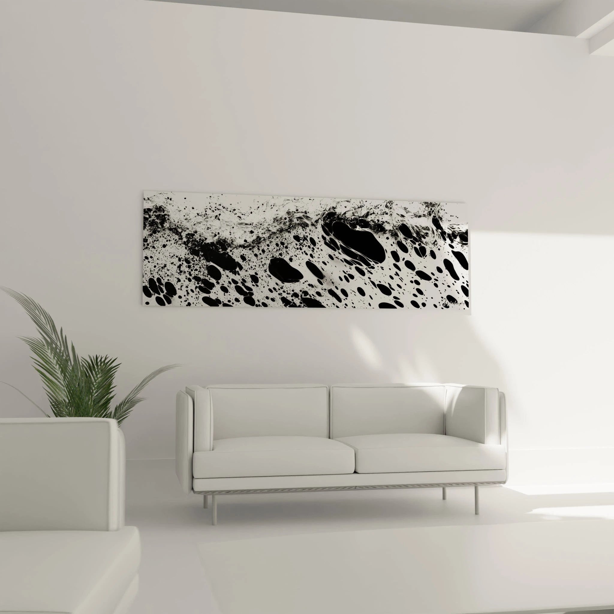 Tableau tacheté noir et blanc de Walensky, moderne, parfait pour une décoration intérieure élégante