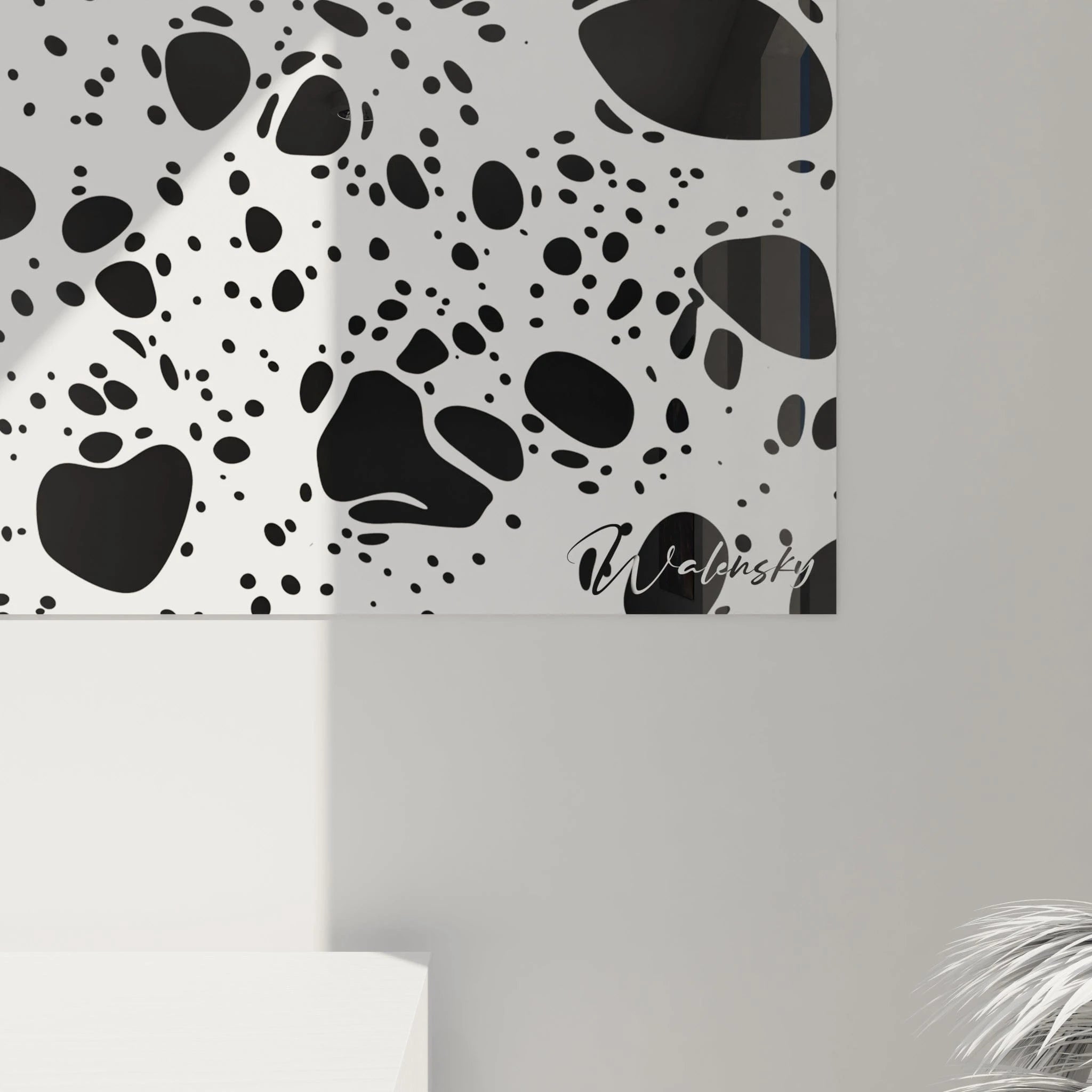 Tableau tacheté noir et blanc Walensky pour une décoration murale moderne et élégante