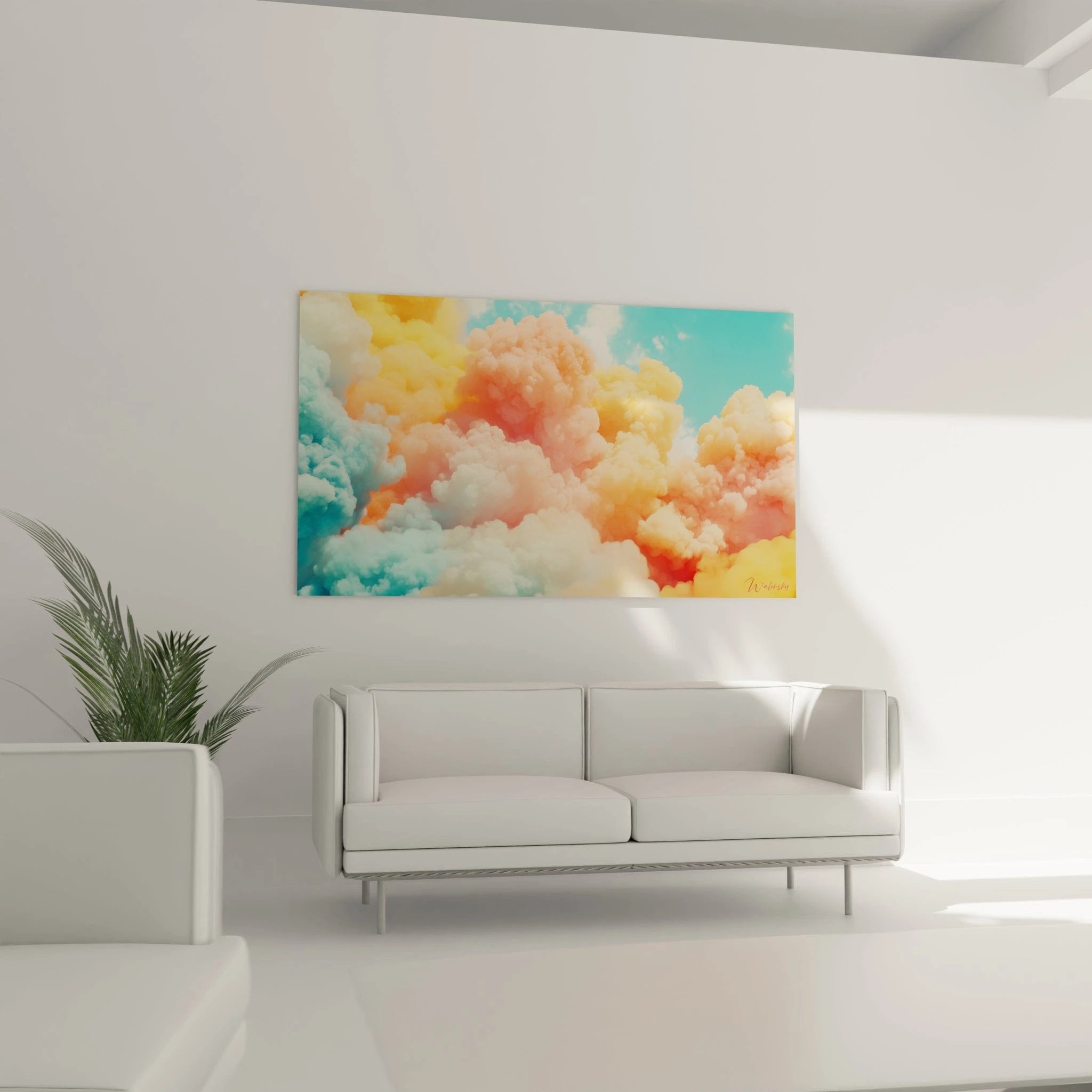 Tableau Rêve Céleste Orangé - Édition Expressionniste Abstrait - Walensky