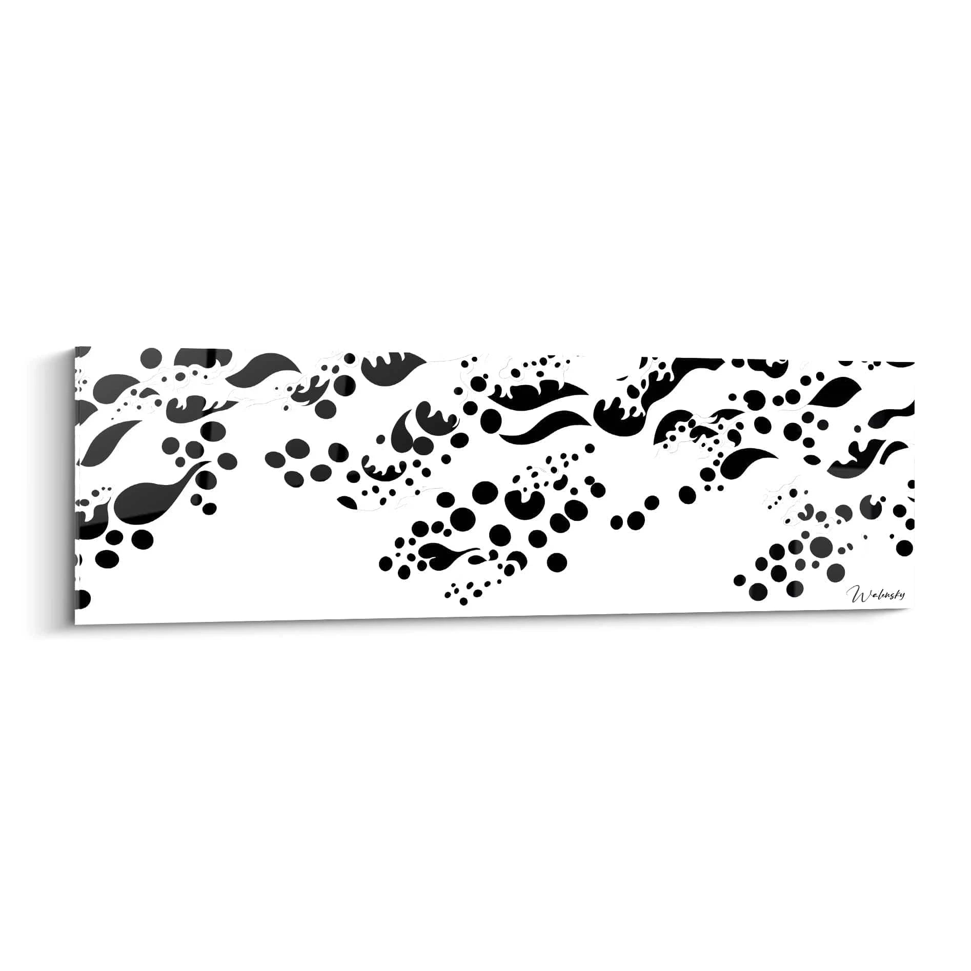 Tableau tacheté noir et blanc de Walensky avec motifs abstraits pour décoration moderne