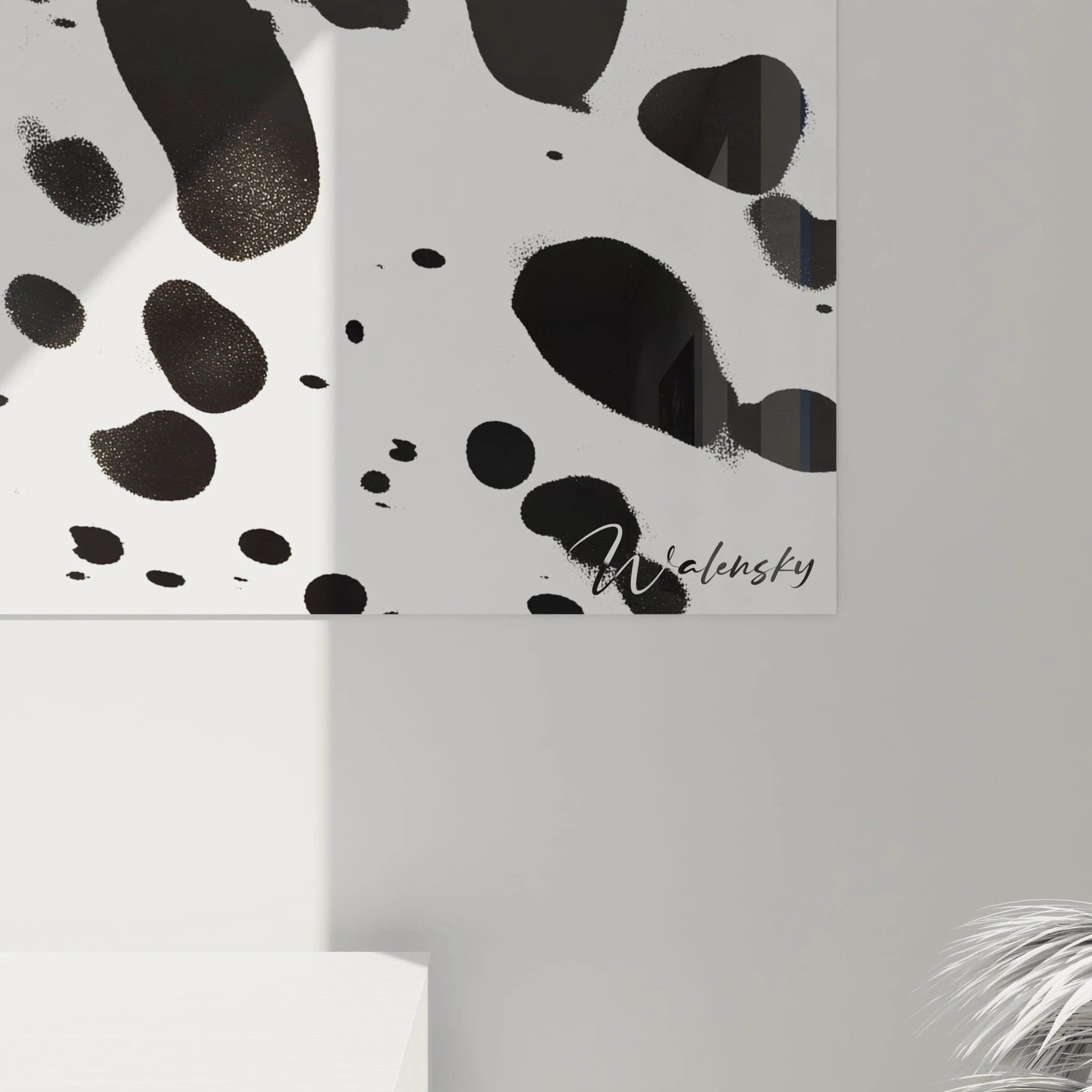 Tableau tacheté noir et blanc de Walensky pour décoration moderne et artistique mural