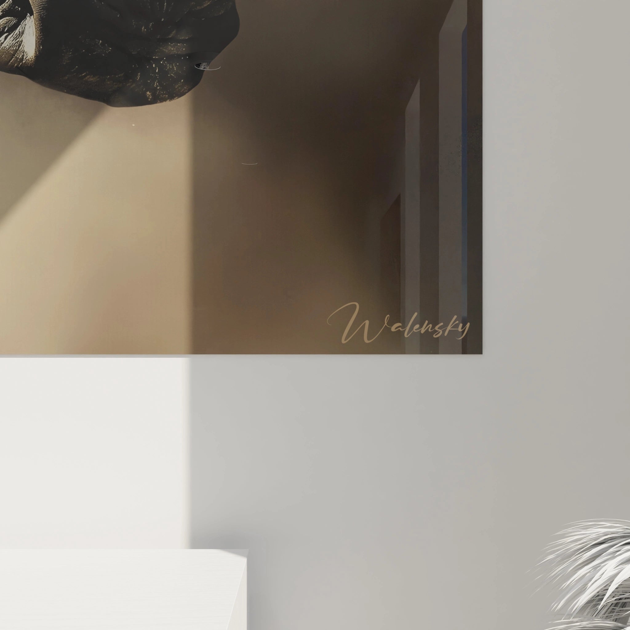 Tableau rhinocéros Walensky avec design artistique en tons bruns pour décoration murale