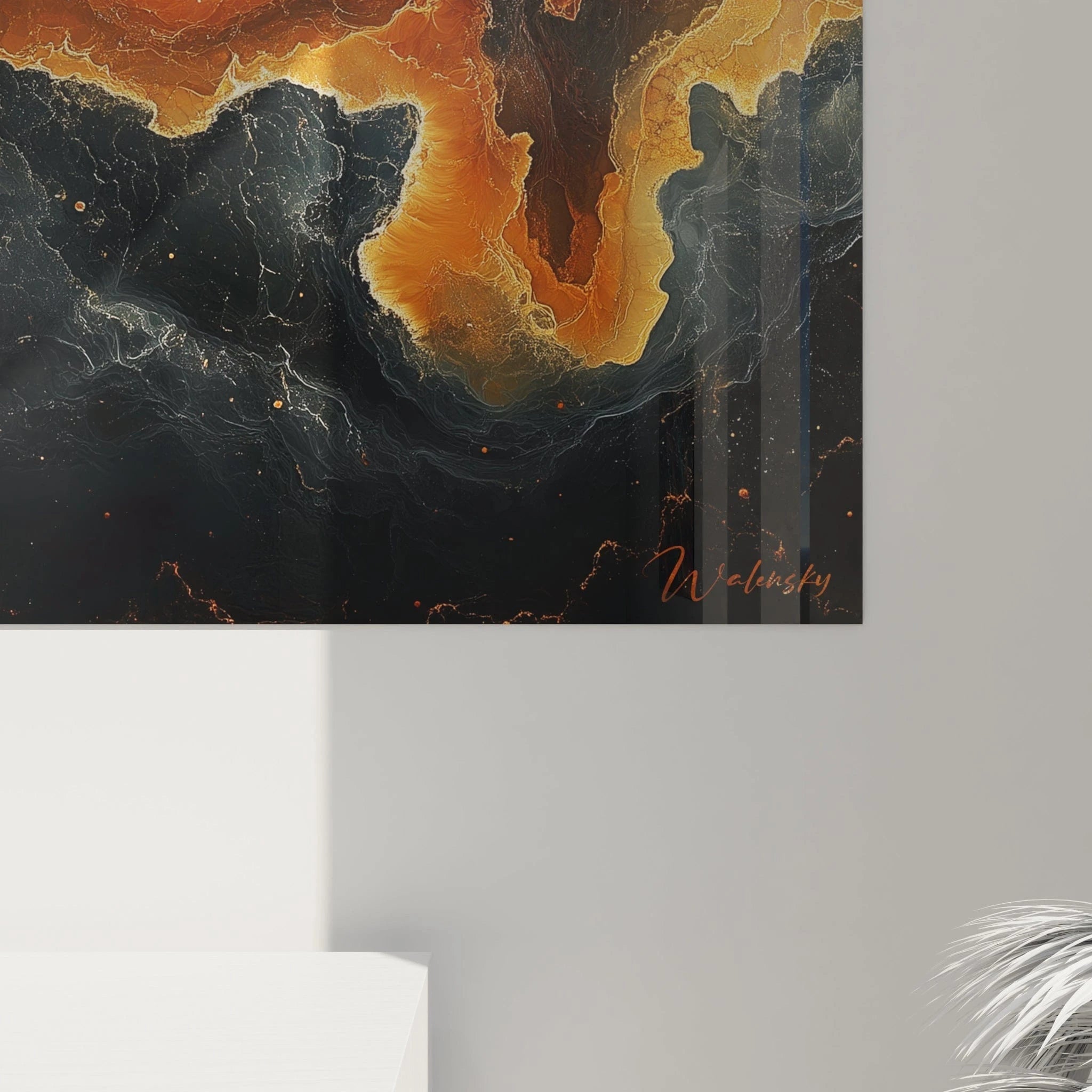 Tableau expressionniste abstrait de Walensky avec des couleurs vives et un design contemporain