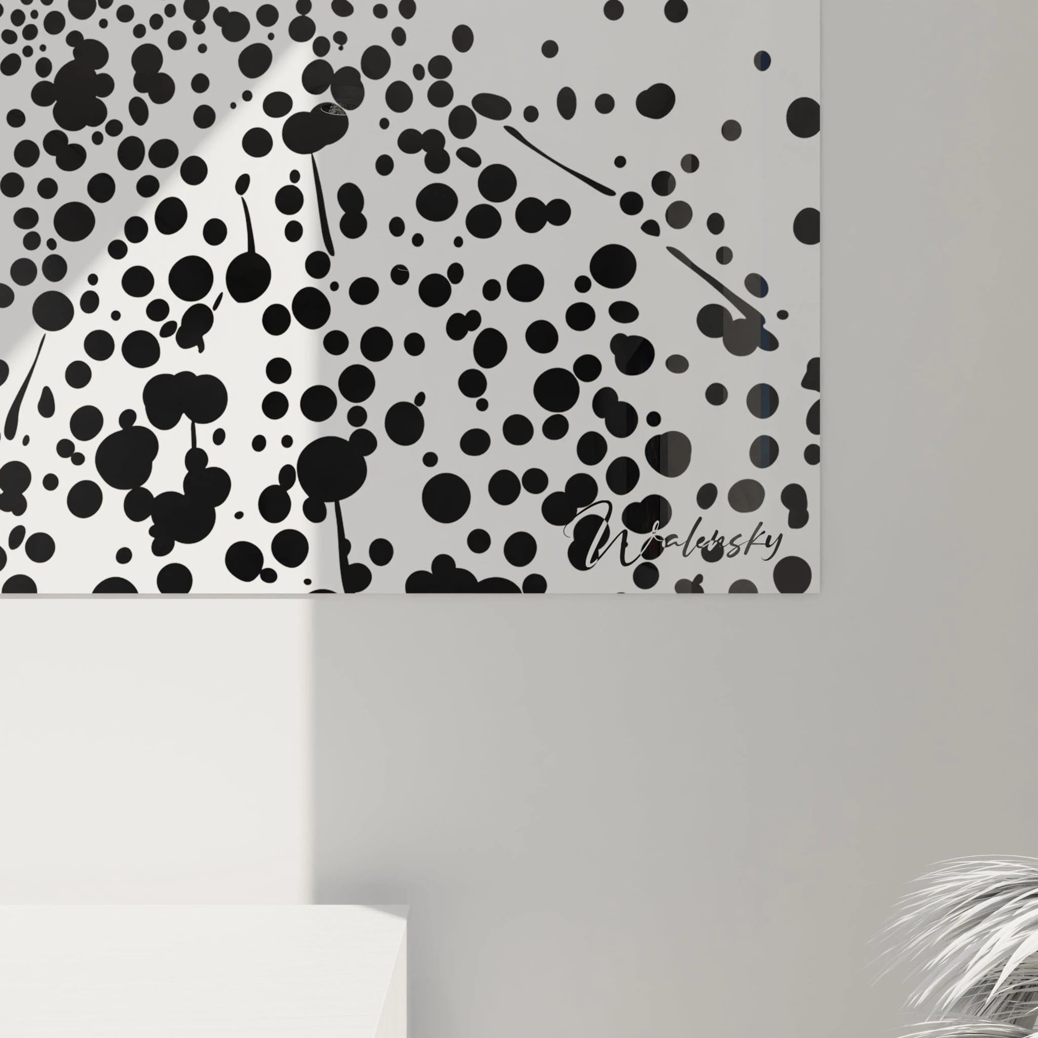 Tableau Robe Pointilliste - édition tacheté noir et blanc - Walensky