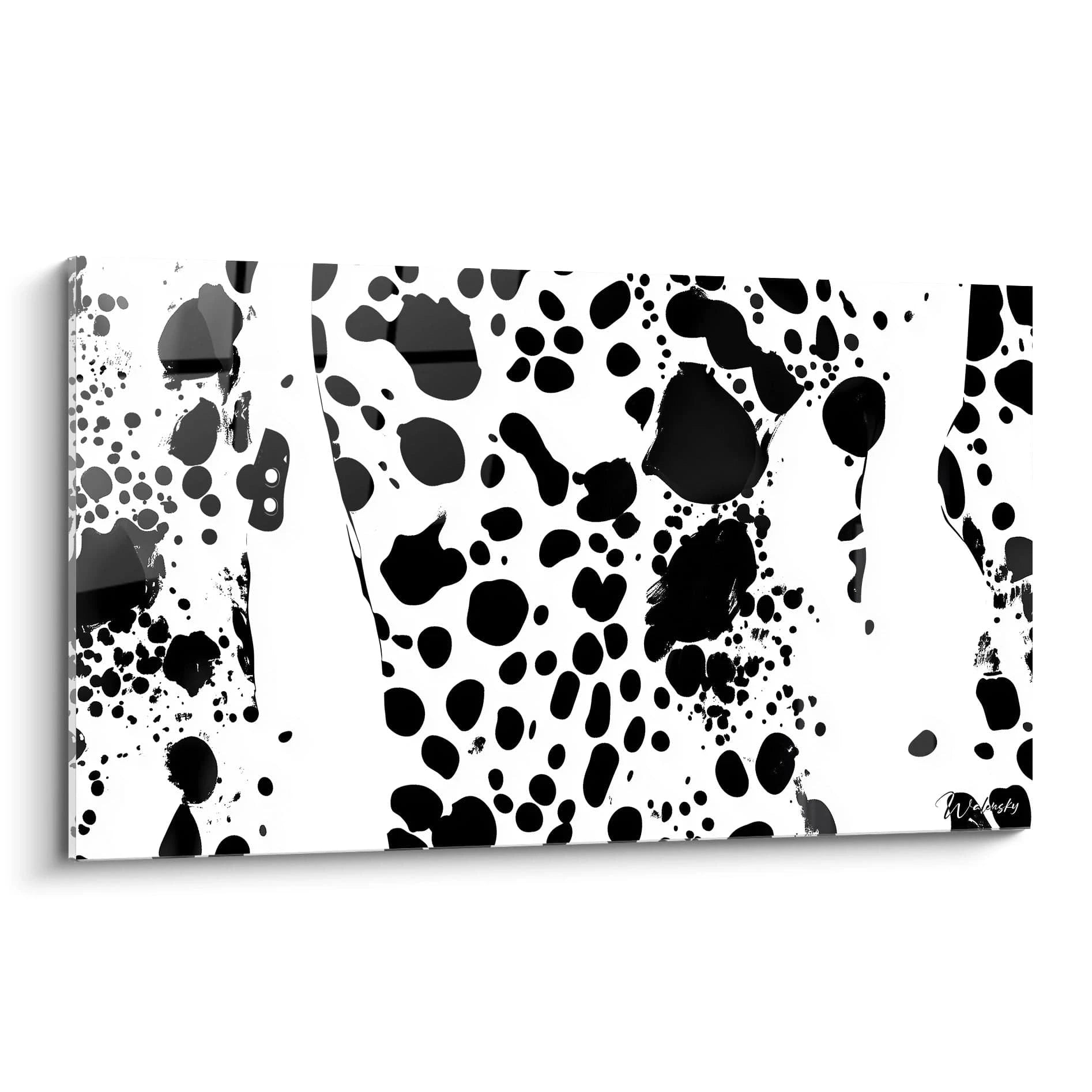 Tableau tacheté noir et blanc de Walensky, parfait pour une décoration moderne et contemporaine