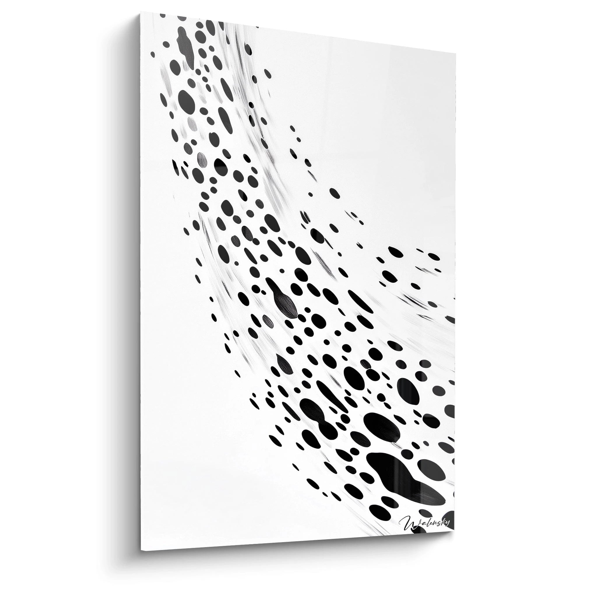 Tableau tacheté noir et blanc de Walensky avec un design moderne et artistique